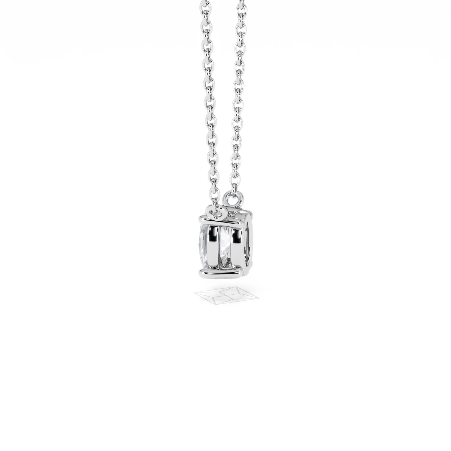 Wanderlust Floating Oval Cut Lab Diamond Solitaire Necklace 0.50ct H/SI in 9K White Gold - Image 66
