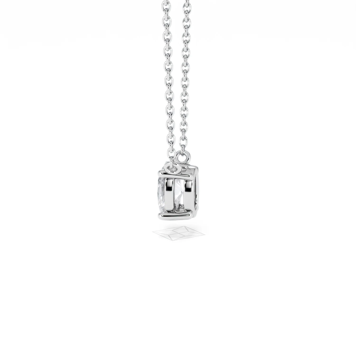 Wanderlust Floating Oval Cut Lab Diamond Solitaire Necklace 0.50ct H/SI in 9K White Gold - Image 67
