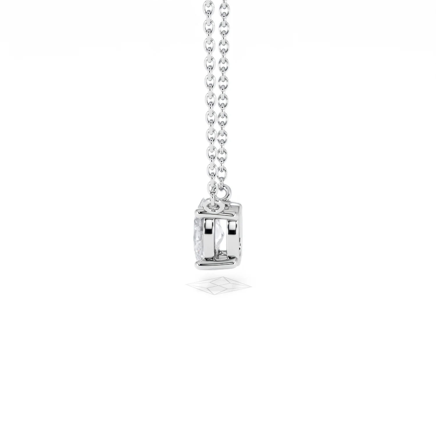 Wanderlust Floating Oval Cut Lab Diamond Solitaire Necklace 0.50ct H/SI in 9K White Gold - Image 68