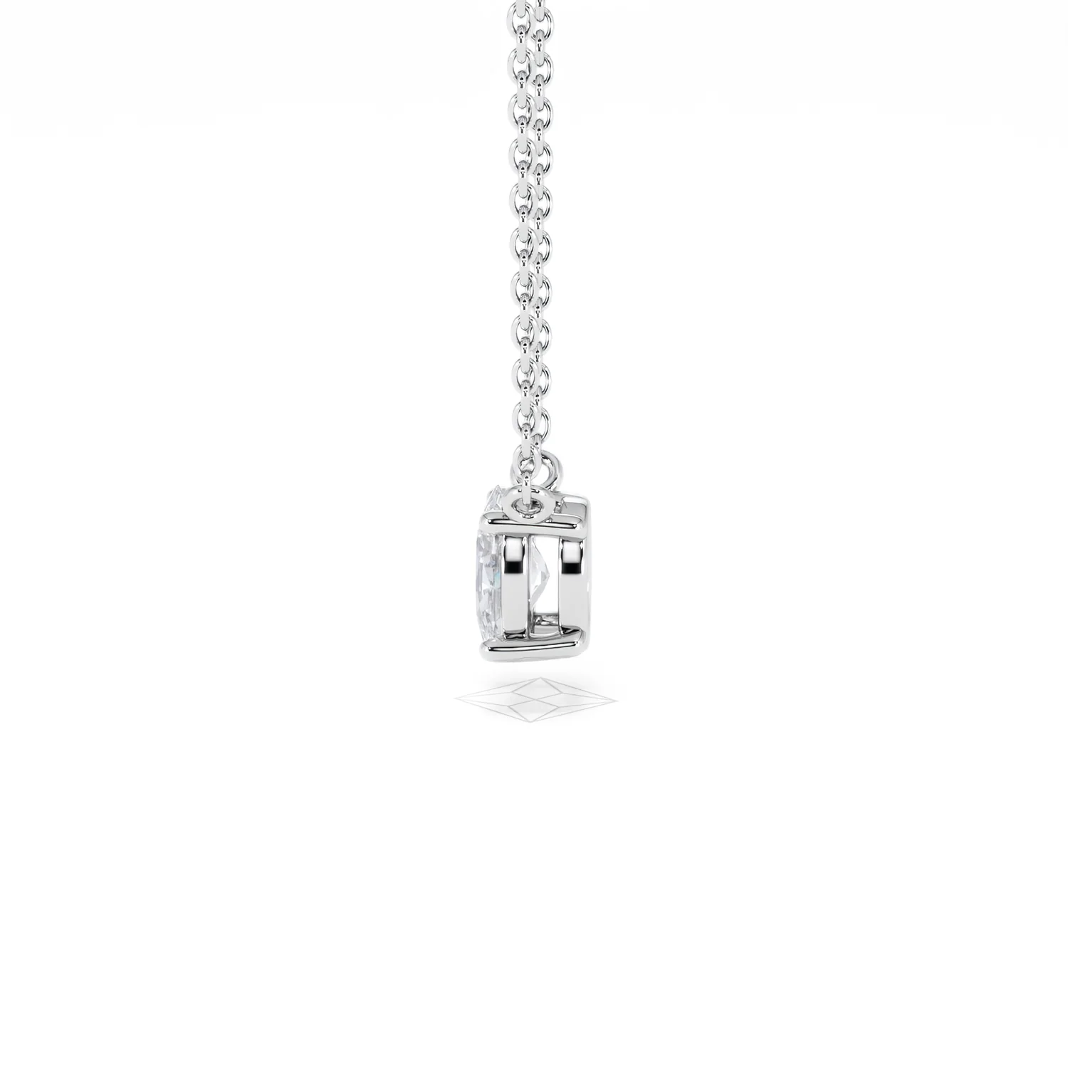 Wanderlust Floating Oval Cut Lab Diamond Solitaire Necklace 0.50ct H/SI in 9K White Gold - Image 69