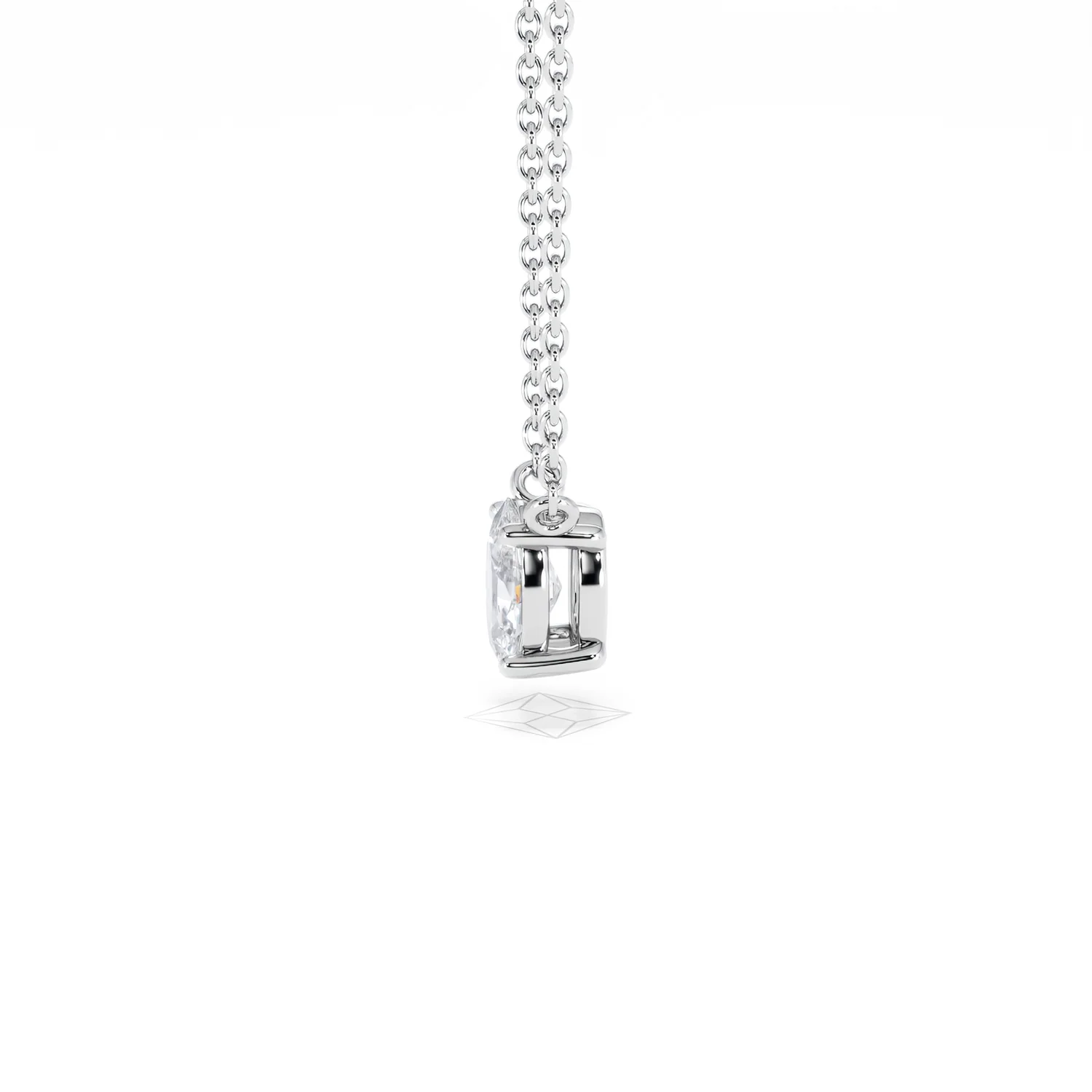 Wanderlust Floating Oval Cut Lab Diamond Solitaire Necklace 0.50ct H/SI in 9K White Gold - Image 71
