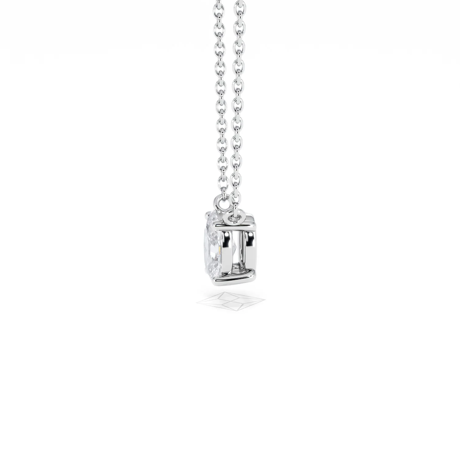 Wanderlust Floating Oval Cut Lab Diamond Solitaire Necklace 0.50ct H/SI in 9K White Gold - Image 72