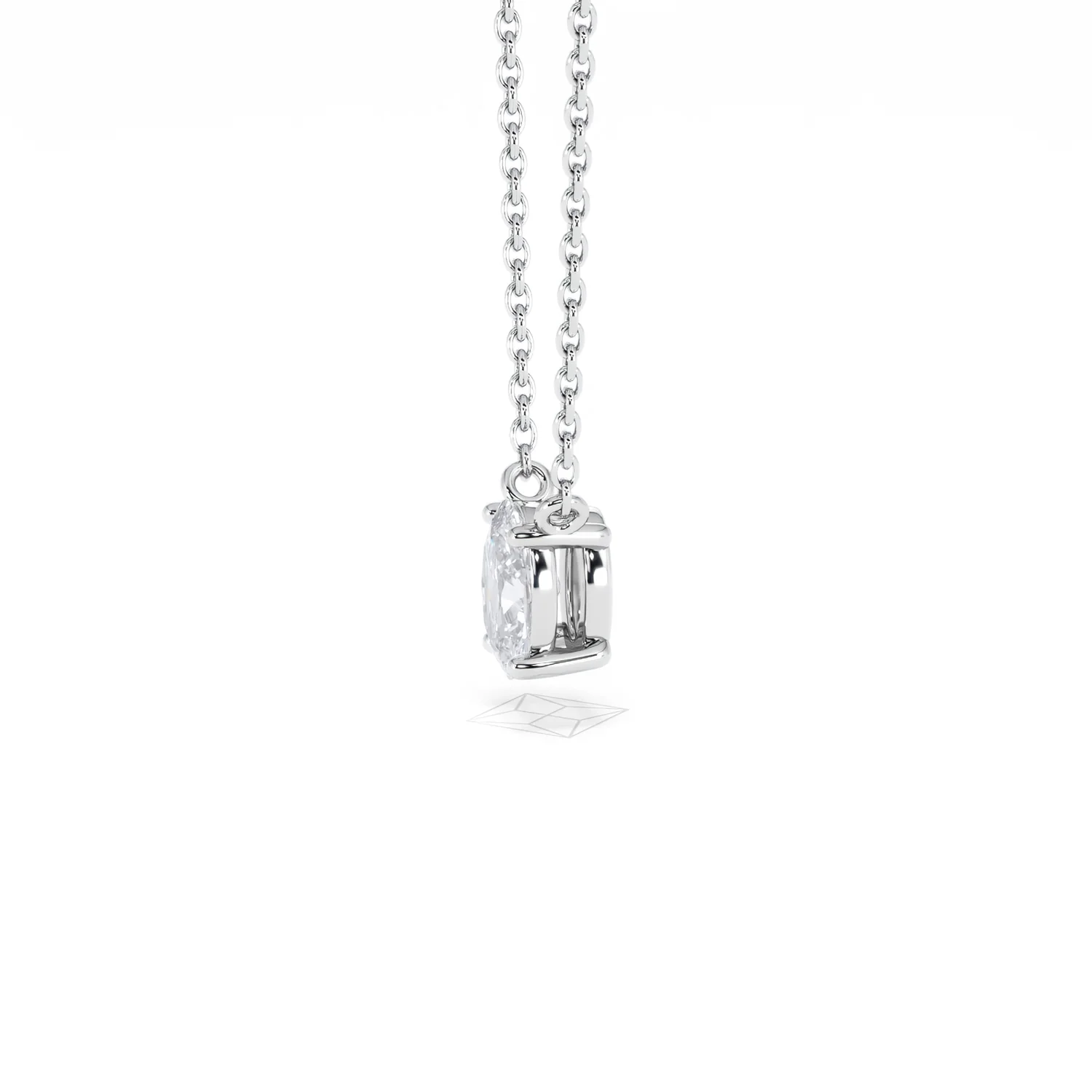 Wanderlust Floating Oval Cut Lab Diamond Solitaire Necklace 0.50ct H/SI in 9K White Gold - Image 73