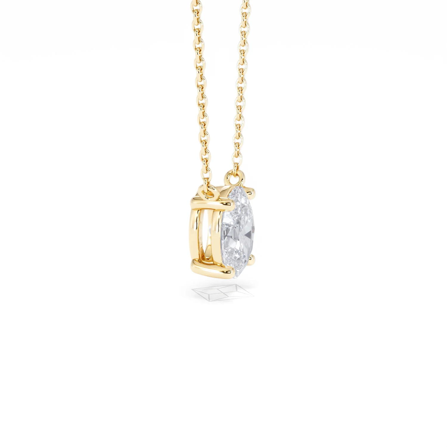 Wanderlust Floating Oval Cut Lab Diamond Solitaire Necklace 1.00ct H/SI in 9K Gold - Image 26