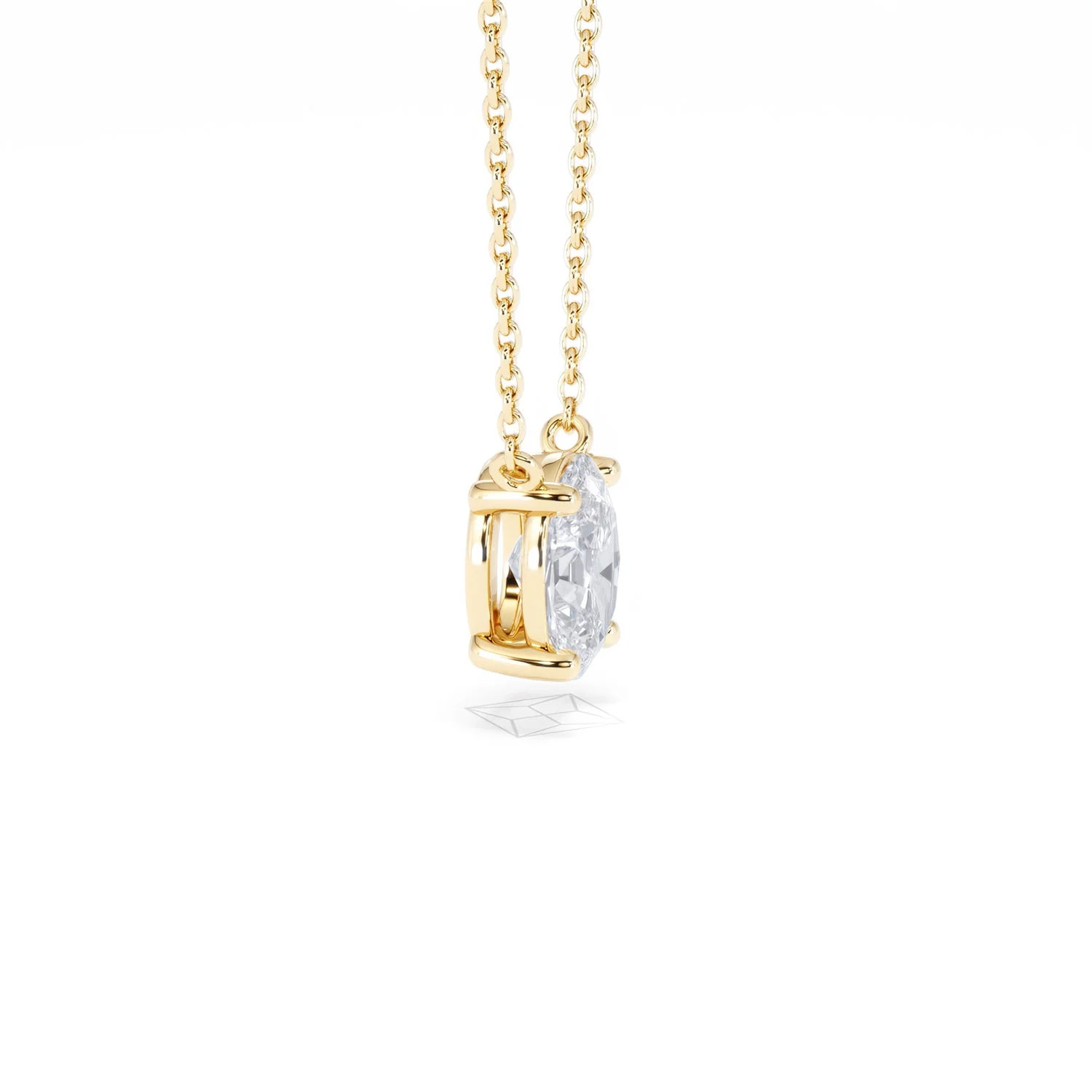 Wanderlust Floating Oval Cut Lab Diamond Solitaire Necklace 1.00ct H/SI in 9K Gold - Image 27