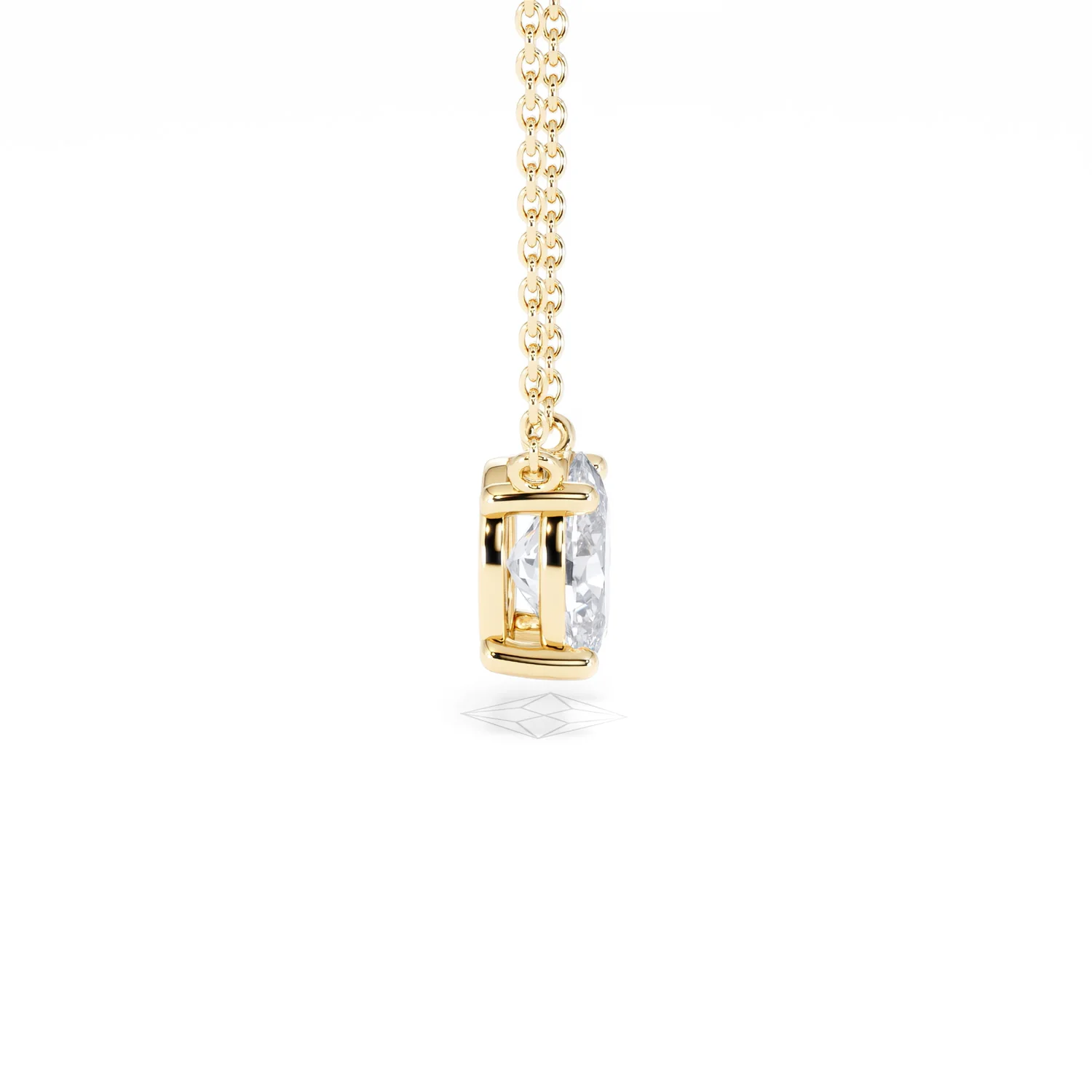 Wanderlust Floating Oval Cut Lab Diamond Solitaire Necklace 1.00ct H/SI in 9K Gold - Image 30