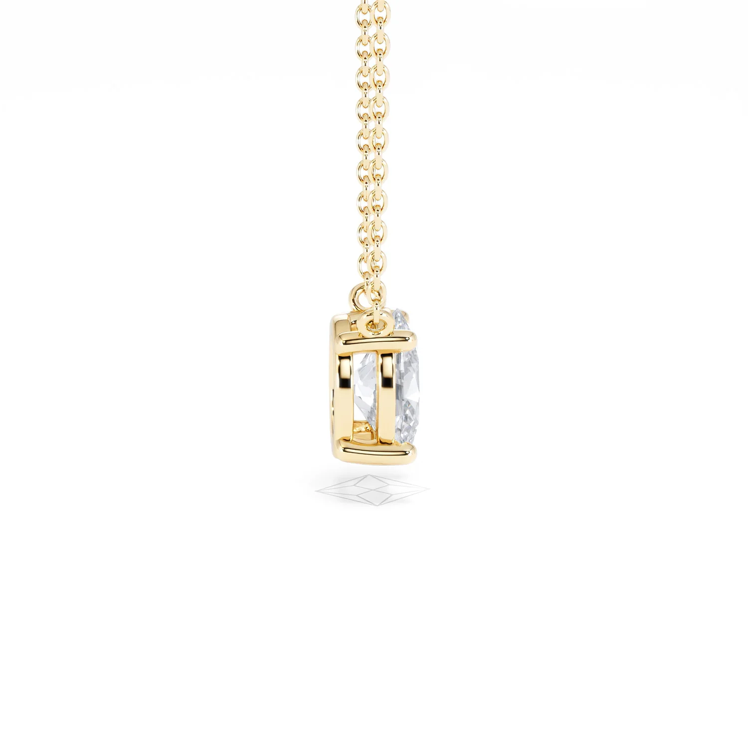 Wanderlust Floating Oval Cut Lab Diamond Solitaire Necklace 1.00ct H/SI in 9K Gold - Image 32