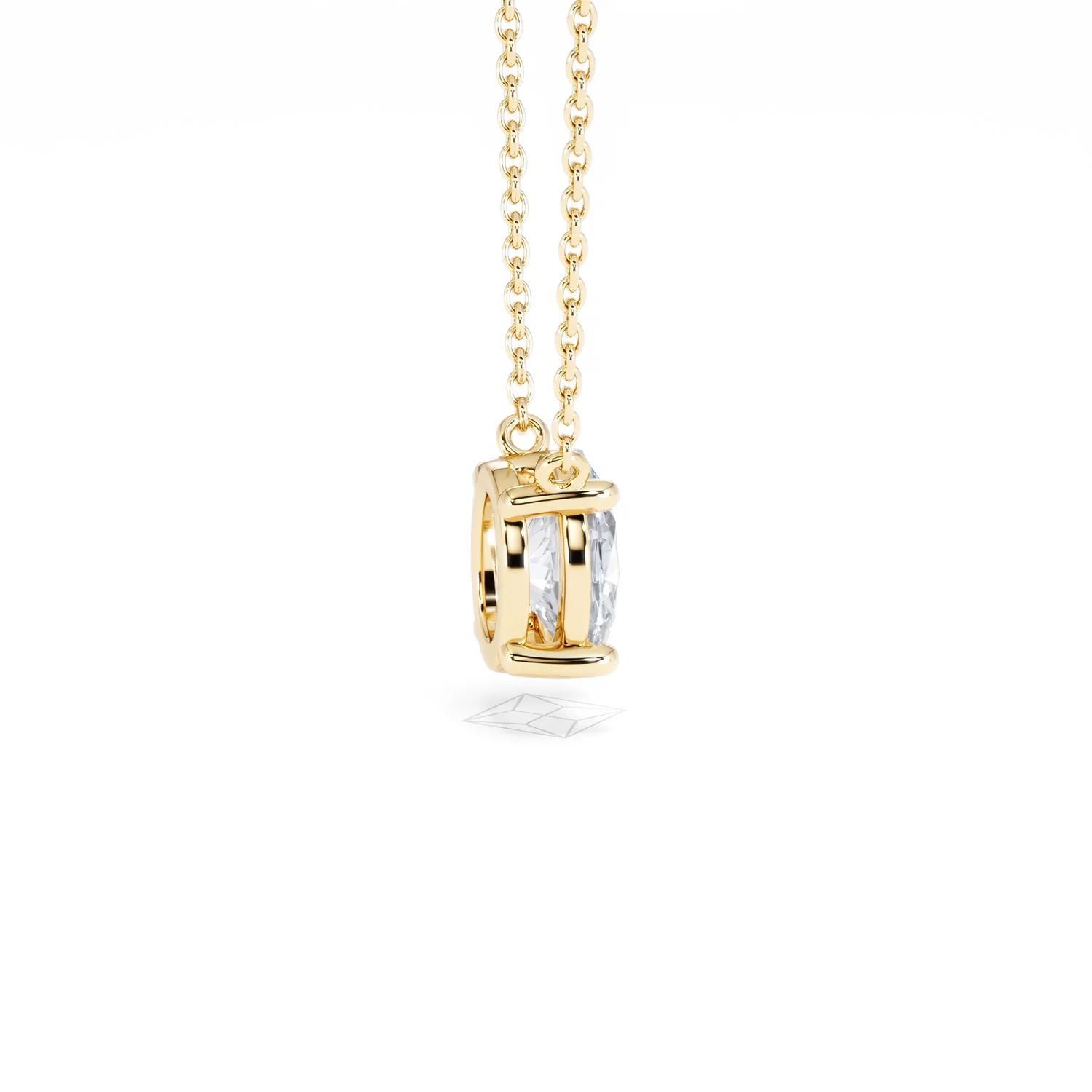 Wanderlust Floating Oval Cut Lab Diamond Solitaire Necklace 1.00ct H/SI in 9K Gold - Image 34