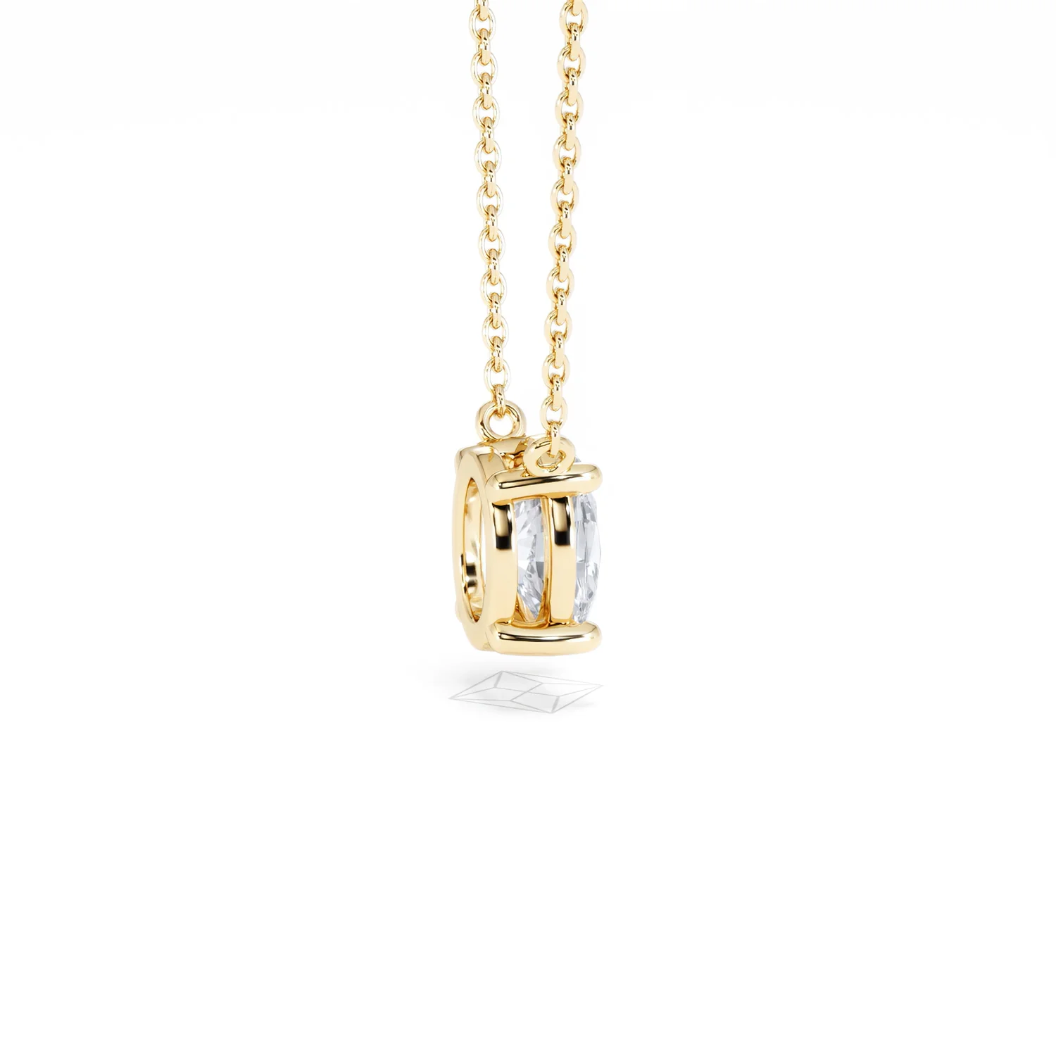 Wanderlust Floating Oval Cut Lab Diamond Solitaire Necklace 1.00ct H/SI in 9K Gold - Image 35