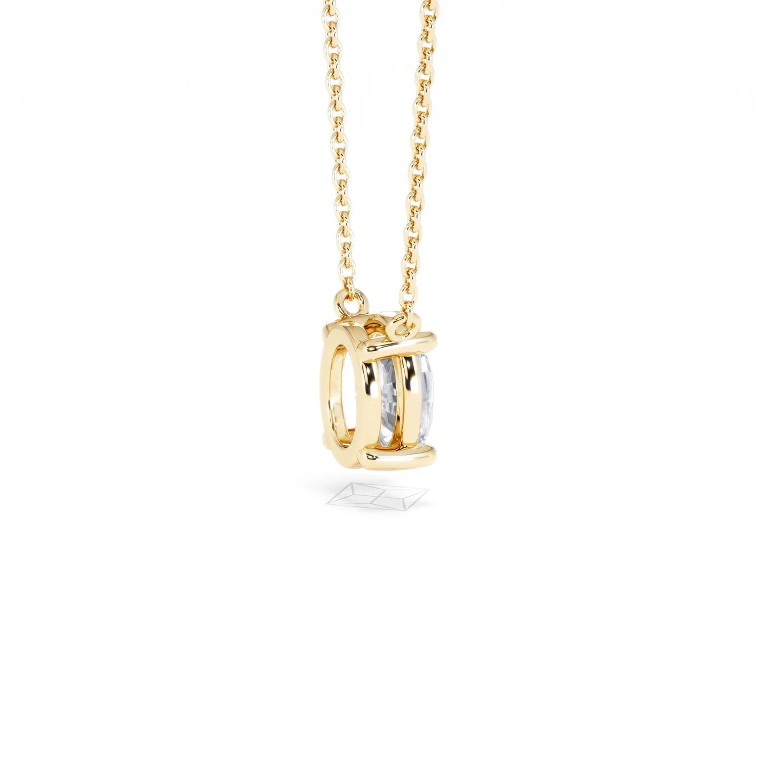 Wanderlust Floating Oval Cut Lab Diamond Solitaire Necklace 1.00ct H/SI in 9K Gold - Image 37