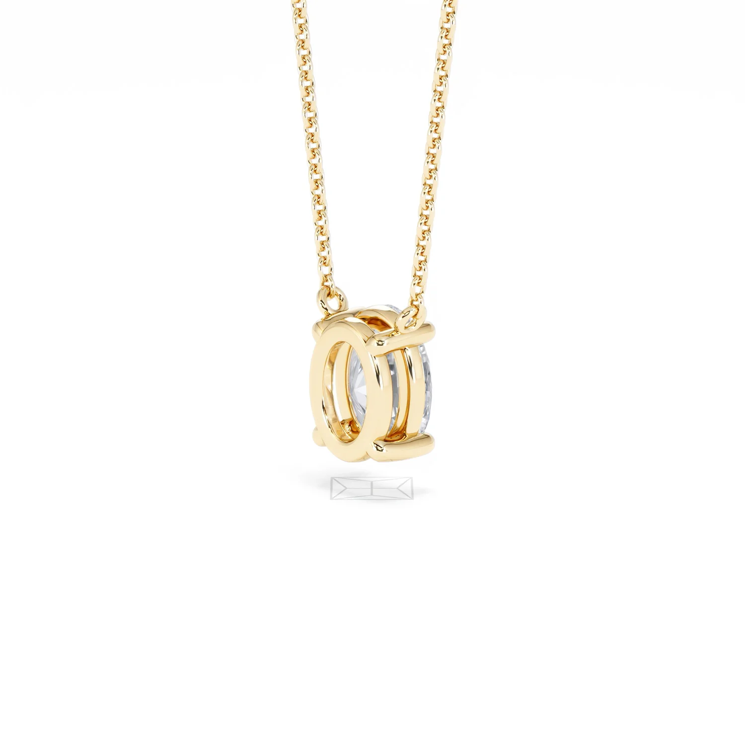 Wanderlust Floating Oval Cut Lab Diamond Solitaire Necklace 1.00ct H/SI in 9K Gold - Image 41