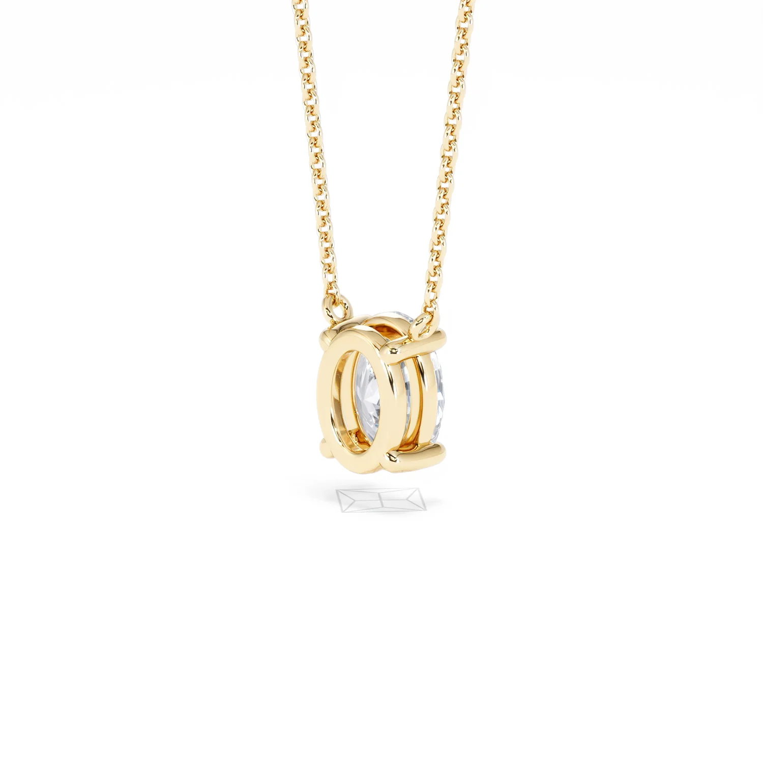 Wanderlust Floating Oval Cut Lab Diamond Solitaire Necklace 1.00ct H/SI in 9K Gold - Image 42