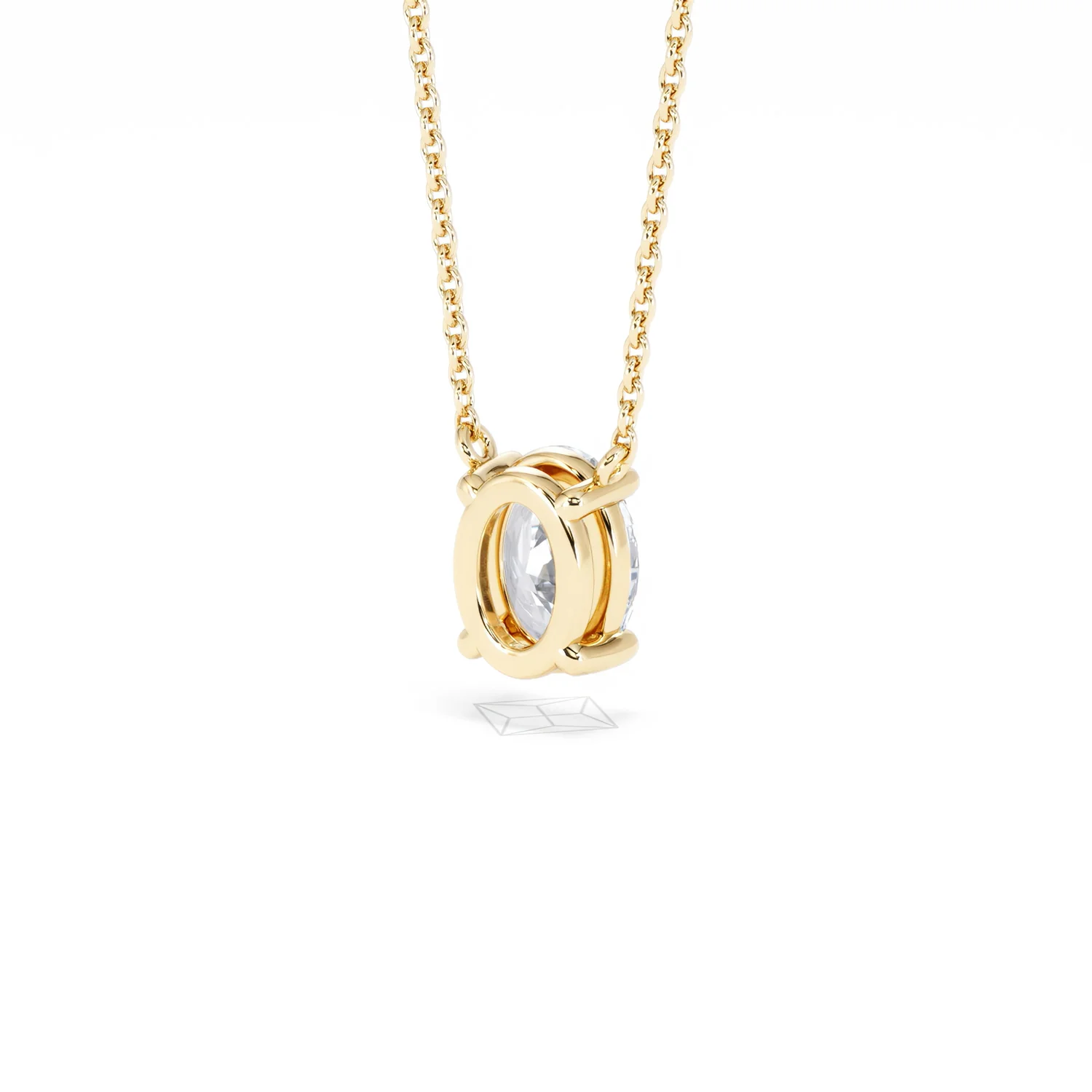 Wanderlust Floating Oval Cut Lab Diamond Solitaire Necklace 1.00ct H/SI in 9K Gold - Image 44