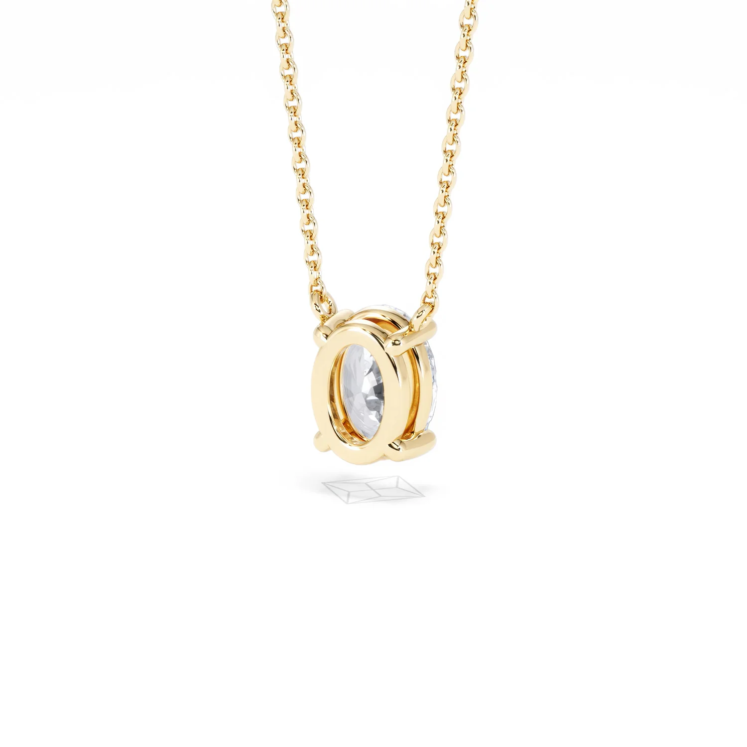 Wanderlust Floating Oval Cut Lab Diamond Solitaire Necklace 1.00ct H/SI in 9K Gold - Image 45