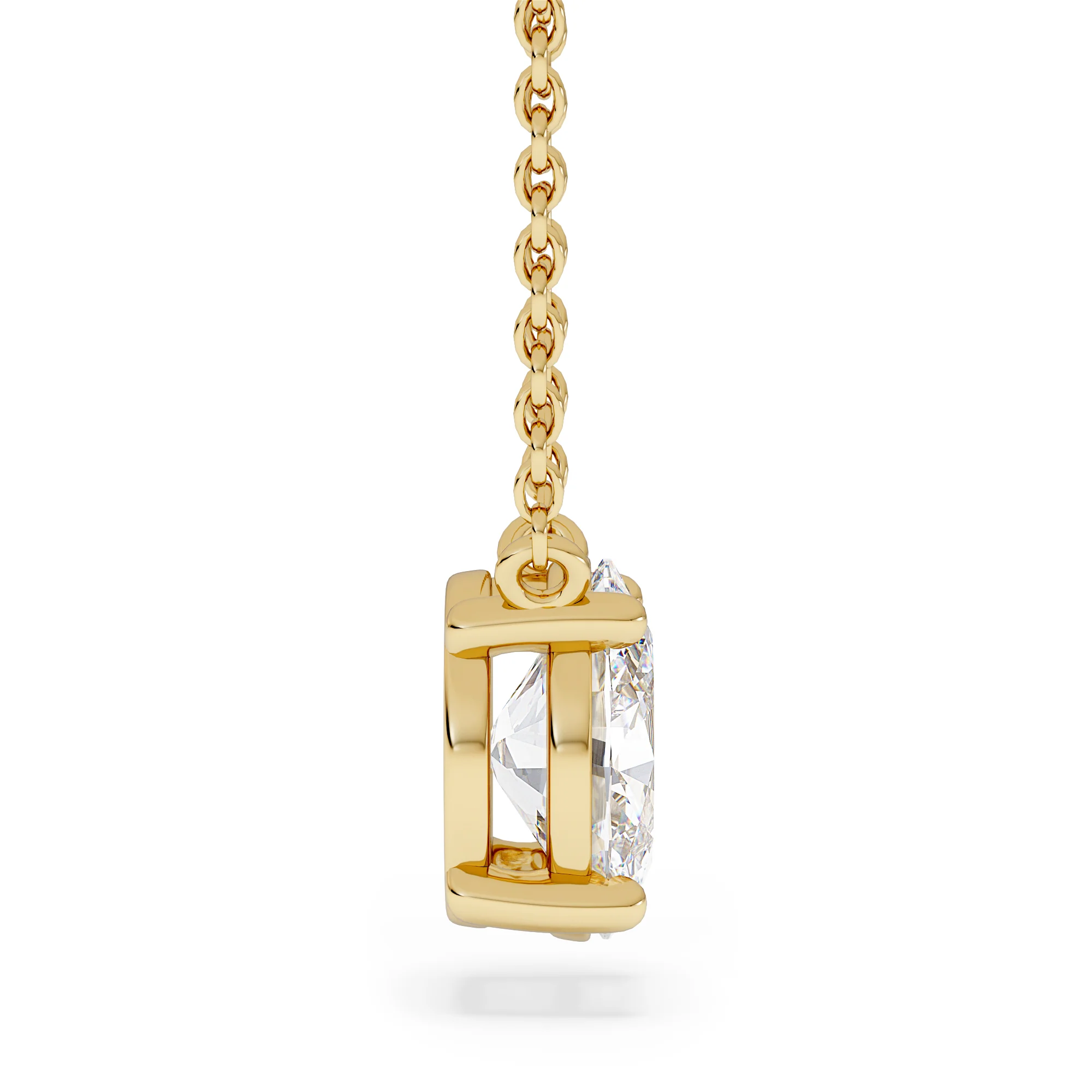 Wanderlust Floating Oval Cut Lab Diamond Solitaire Necklace 1.00ct H/SI in 9K Gold - Image 5