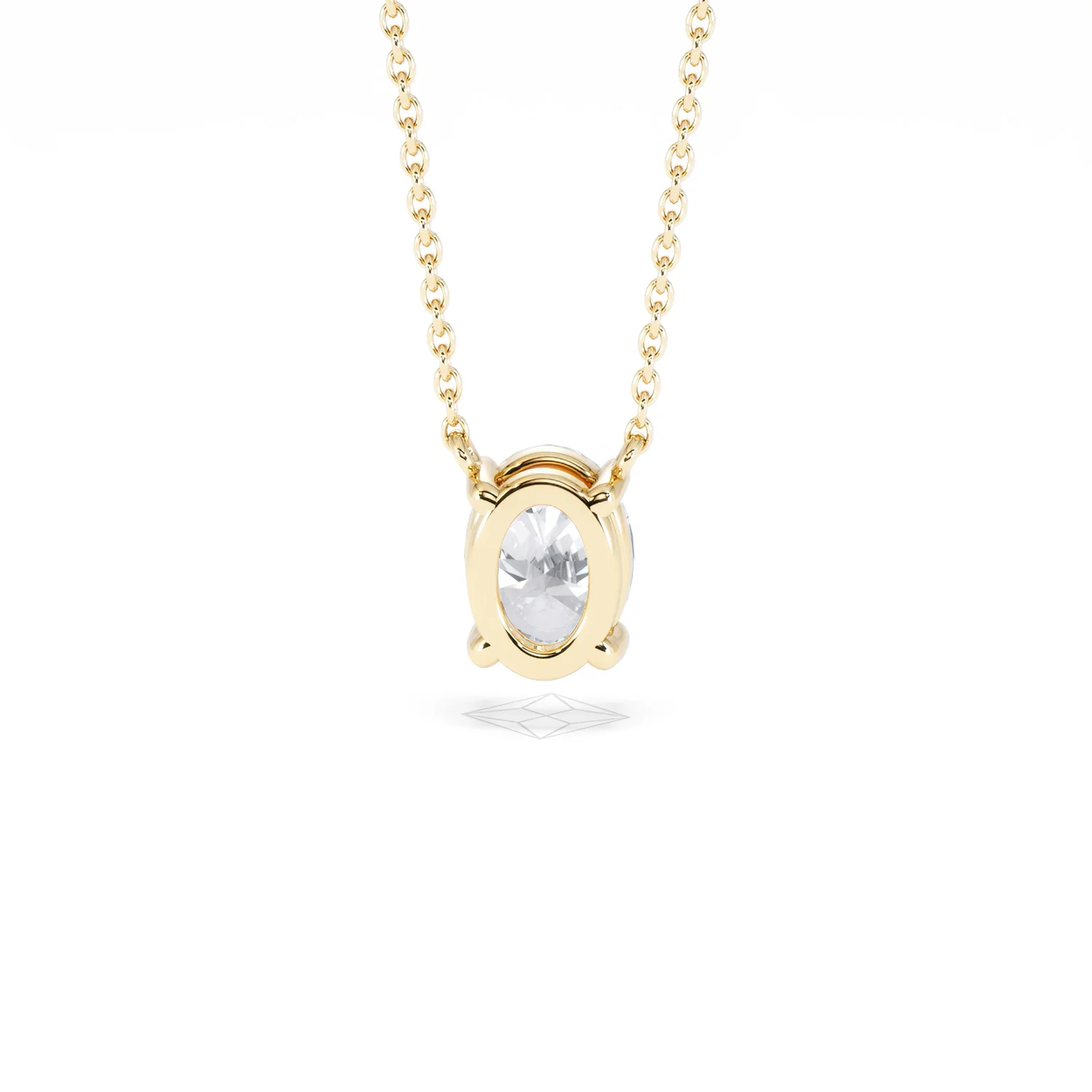 Wanderlust Floating Oval Cut Lab Diamond Solitaire Necklace 1.00ct H/SI in 9K Gold - Image 50