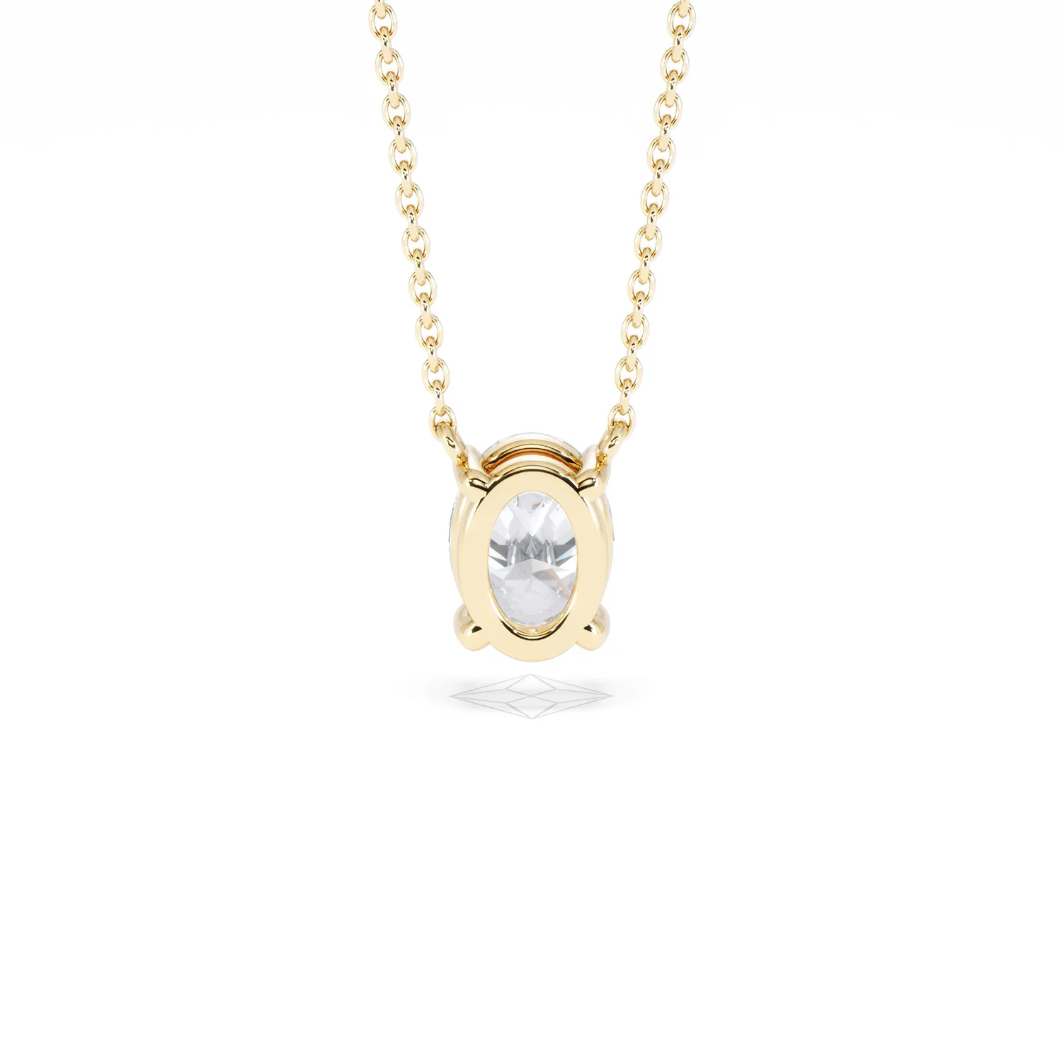 Wanderlust Floating Oval Cut Lab Diamond Solitaire Necklace 1.00ct H/SI in 9K Gold - Image 51