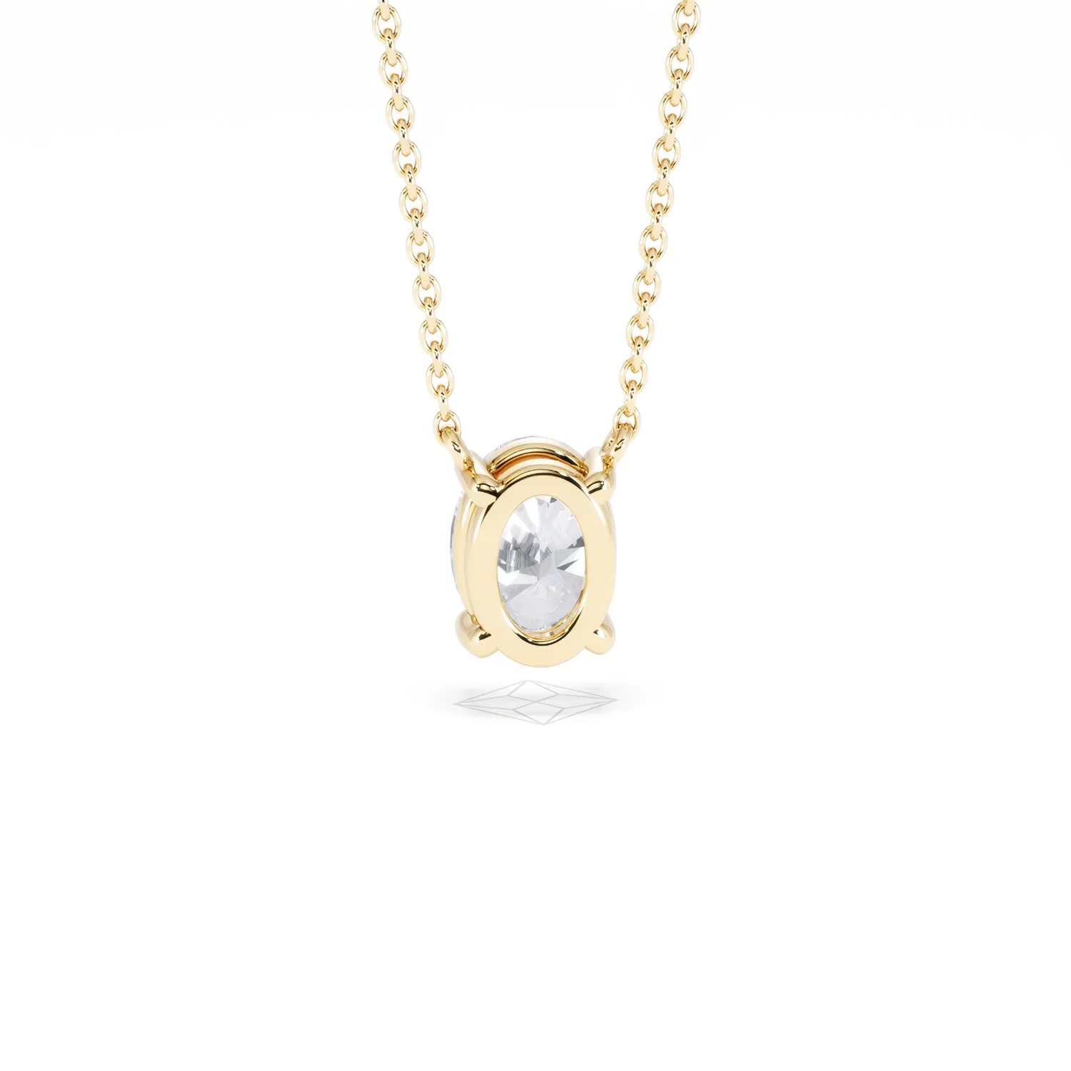 Wanderlust Floating Oval Cut Lab Diamond Solitaire Necklace 1.00ct H/SI in 9K Gold - Image 52
