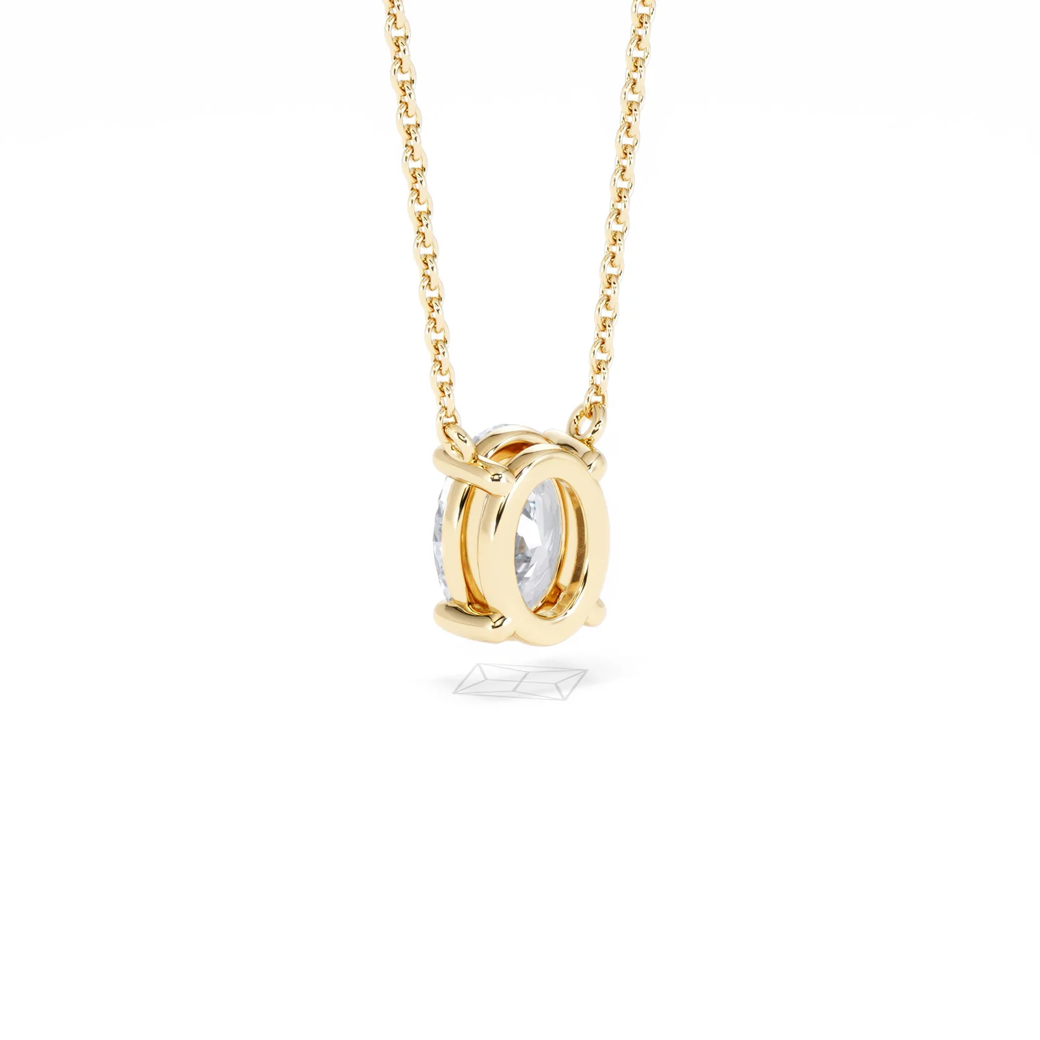 Wanderlust Floating Oval Cut Lab Diamond Solitaire Necklace 1.00ct H/SI in 9K Gold - Image 58