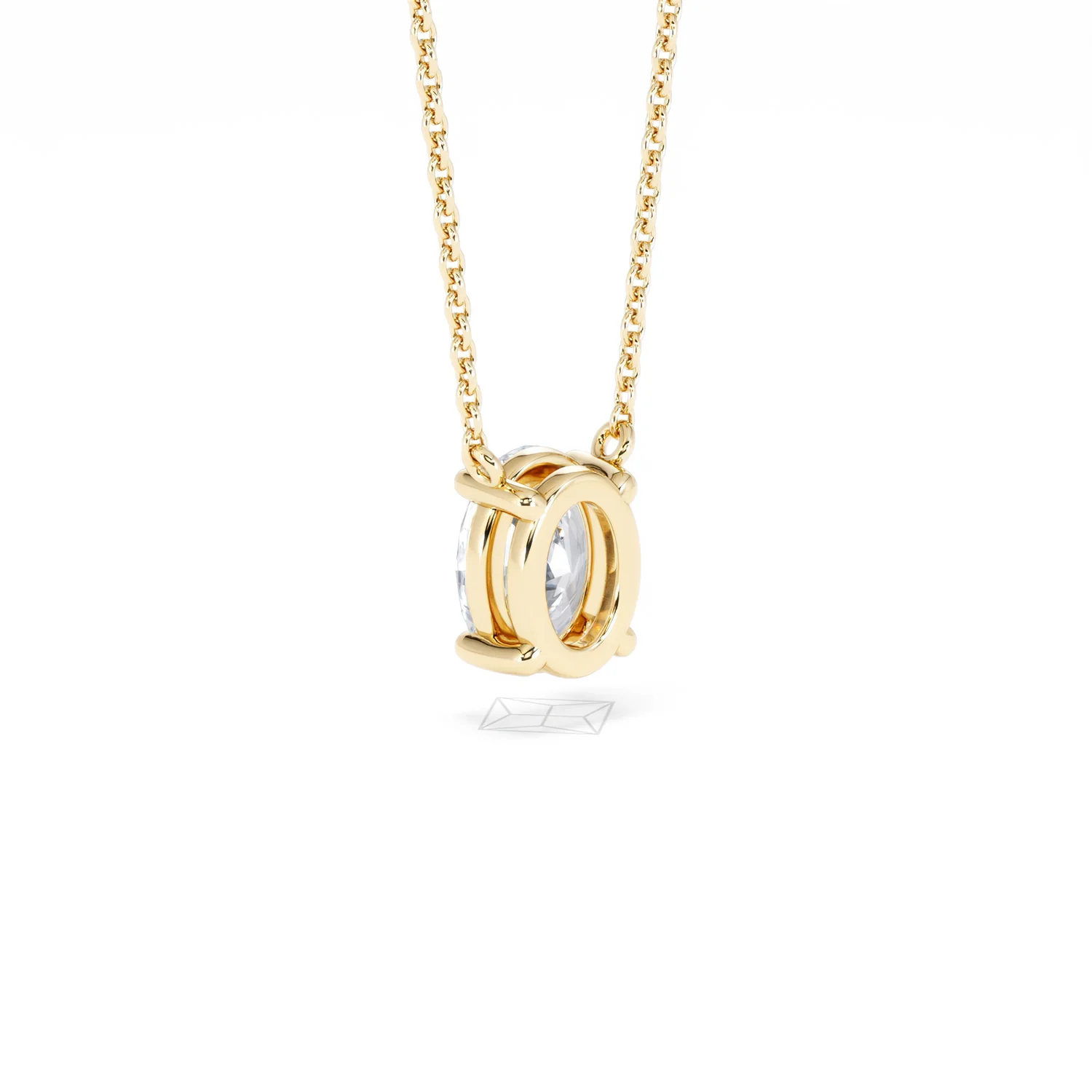 Wanderlust Floating Oval Cut Lab Diamond Solitaire Necklace 1.00ct H/SI in 9K Gold - Image 59