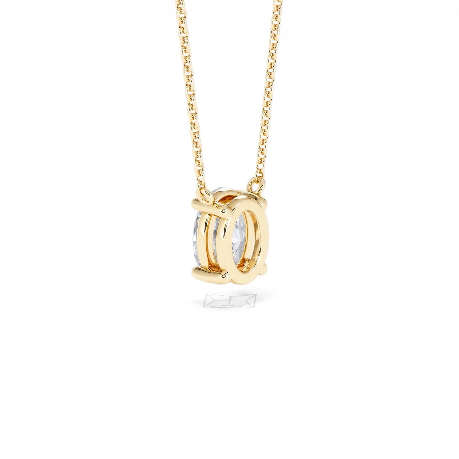 Wanderlust Floating Oval Cut Lab Diamond Solitaire Necklace 1.00ct H/SI in 9K Gold - Image 60