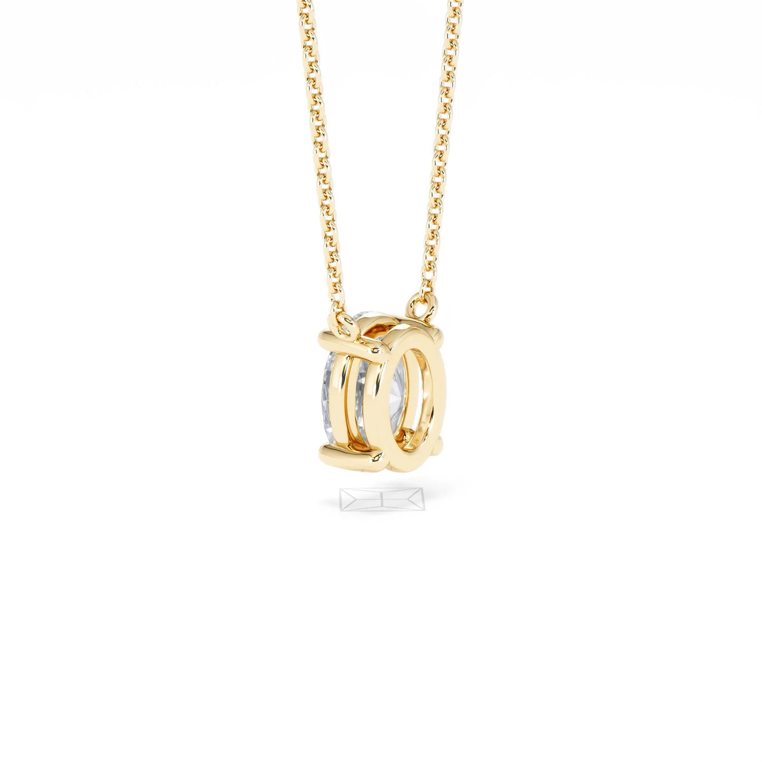 Wanderlust Floating Oval Cut Lab Diamond Solitaire Necklace 1.00ct H/SI in 9K Gold - Image 61