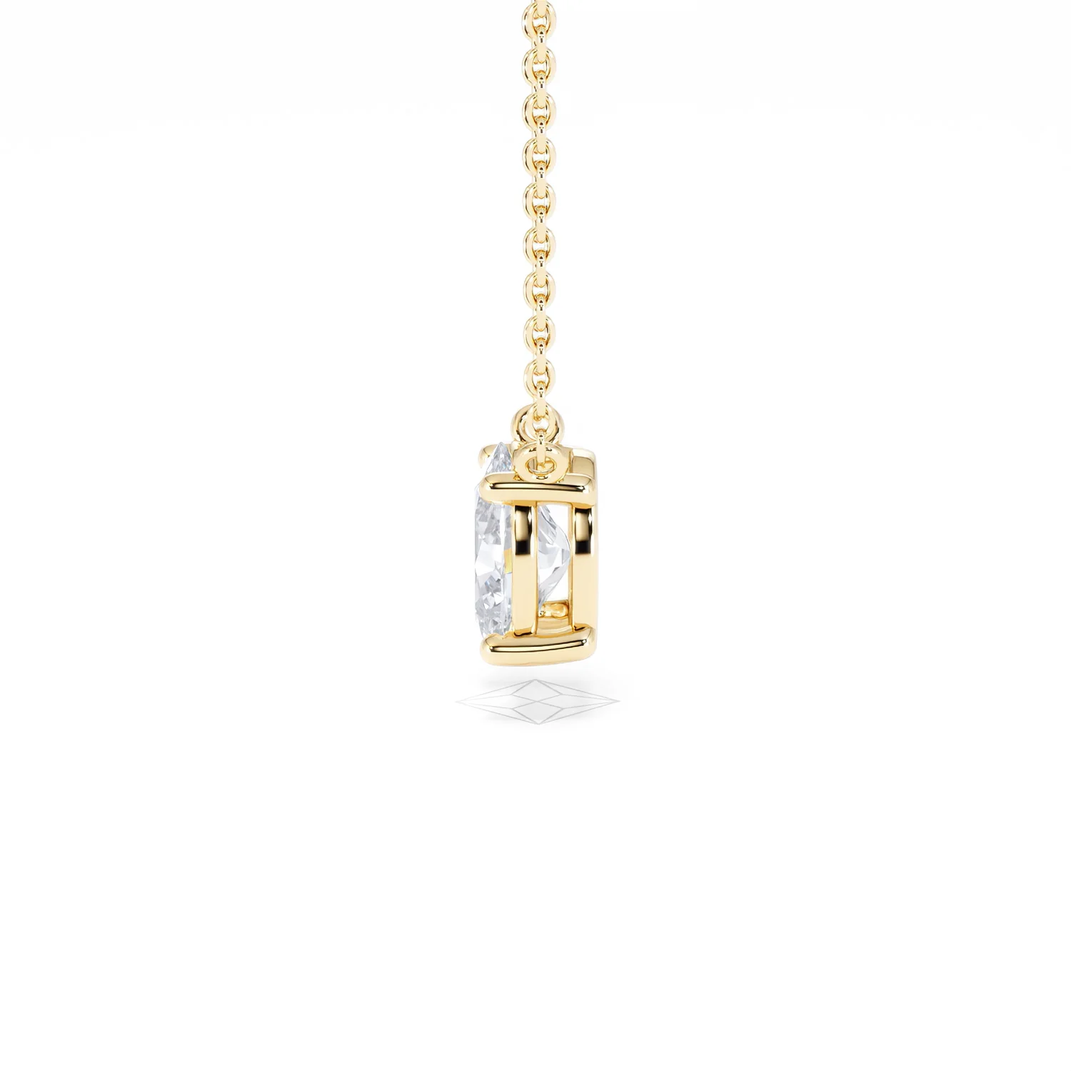 Wanderlust Floating Oval Cut Lab Diamond Solitaire Necklace 1.00ct H/SI in 9K Gold - Image 71