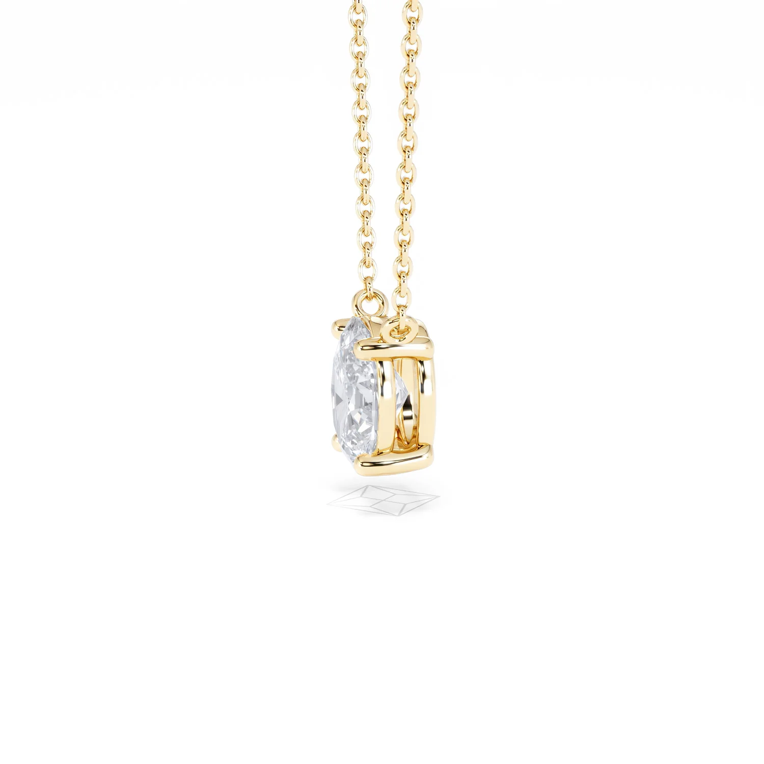 Wanderlust Floating Oval Cut Lab Diamond Solitaire Necklace 1.00ct H/SI in 9K Gold - Image 74