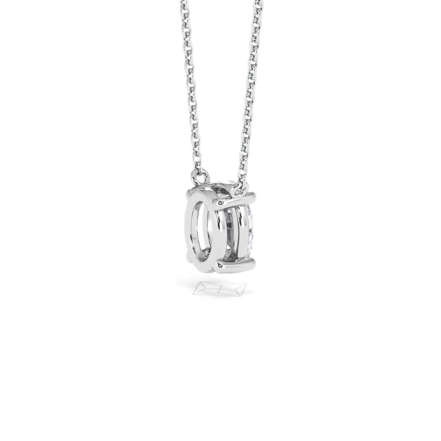 Wanderlust Floating Oval Cut Lab Diamond Solitaire Necklace 1.00ct H/SI in 9K White Gold - Image 38