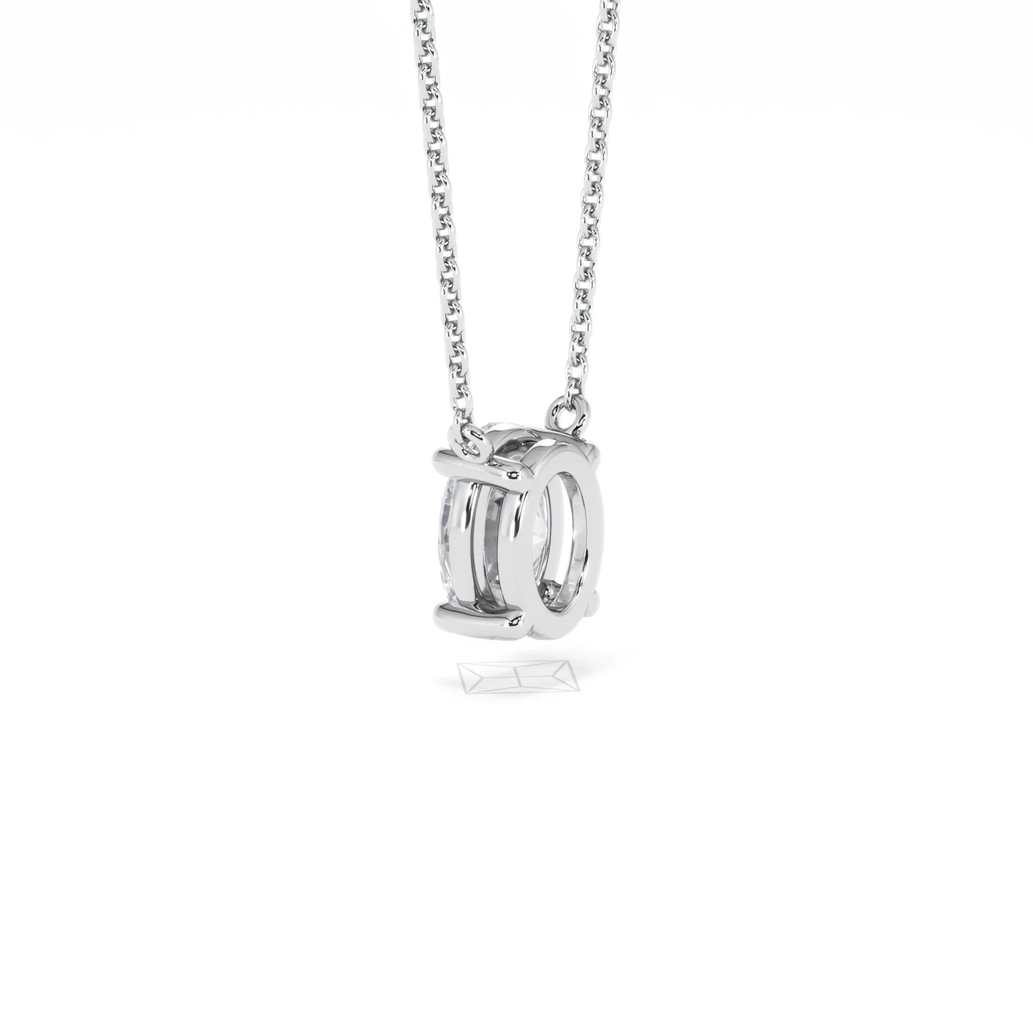 Wanderlust Floating Oval Cut Lab Diamond Solitaire Necklace 1.00ct H/SI in 9K White Gold - Image 61