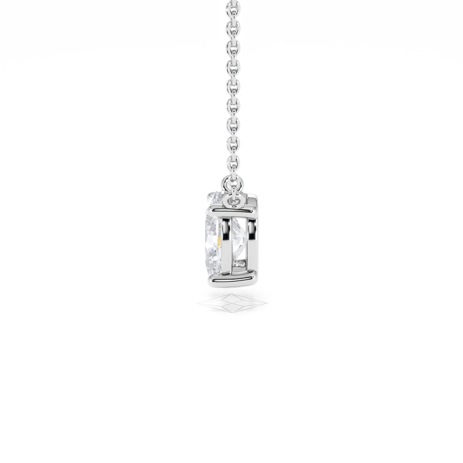 Wanderlust Floating Oval Cut Lab Diamond Solitaire Necklace 1.00ct H/SI in 9K White Gold - Image 70