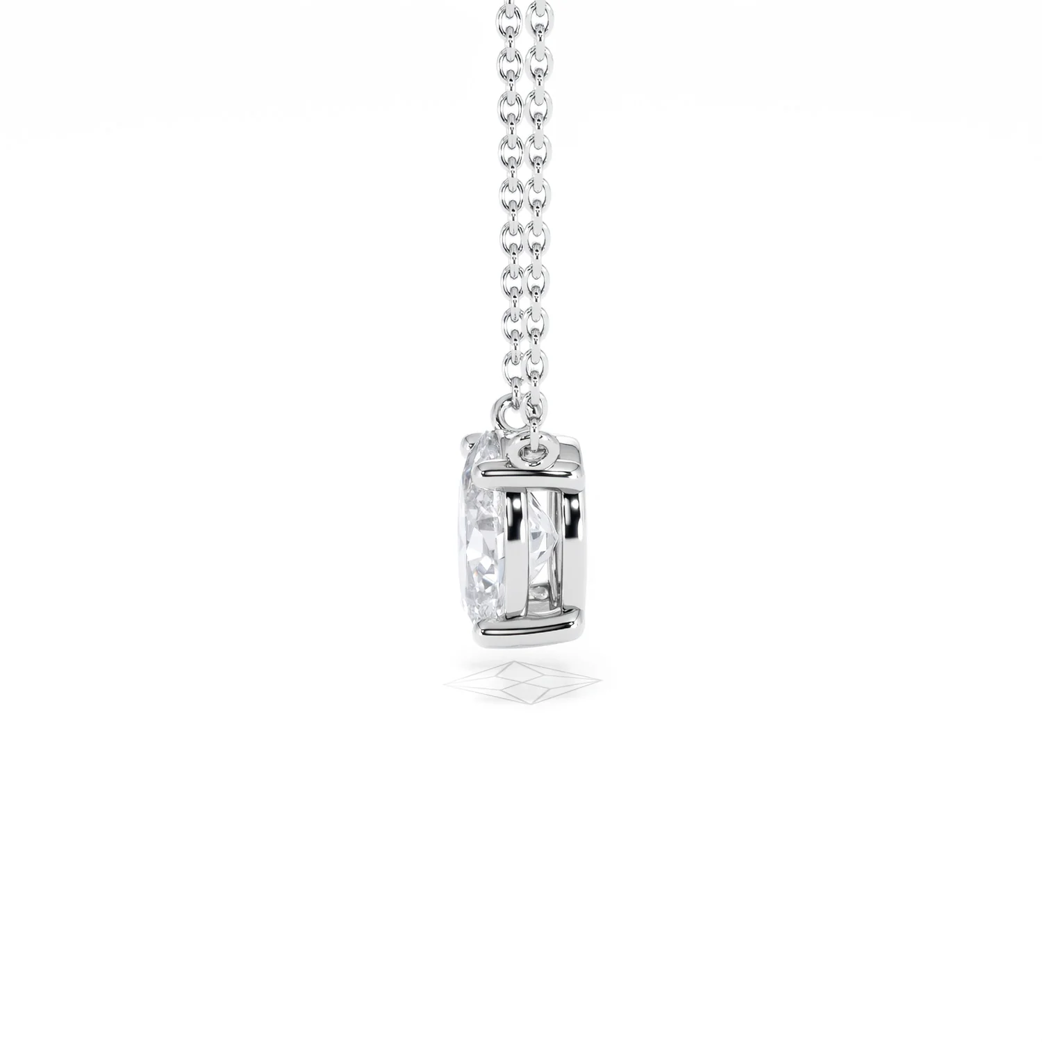 Wanderlust Floating Oval Cut Lab Diamond Solitaire Necklace 1.00ct H/SI in 9K White Gold - Image 71