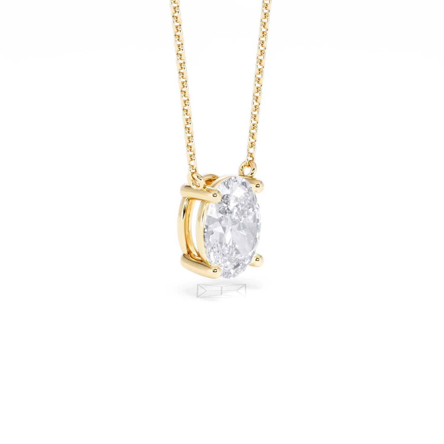 Wanderlust Floating Oval Cut Lab Diamond Solitaire Necklace 1.50ct H/SI in 9K Gold - Image 20