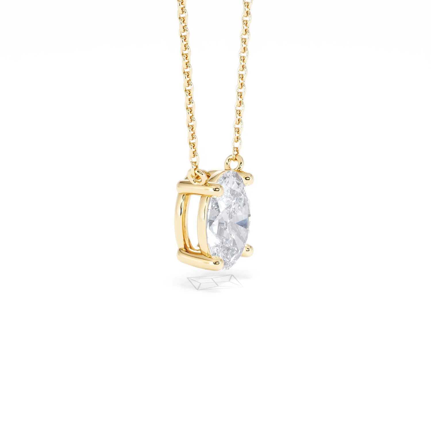 Wanderlust Floating Oval Cut Lab Diamond Solitaire Necklace 1.50ct H/SI in 9K Gold - Image 23