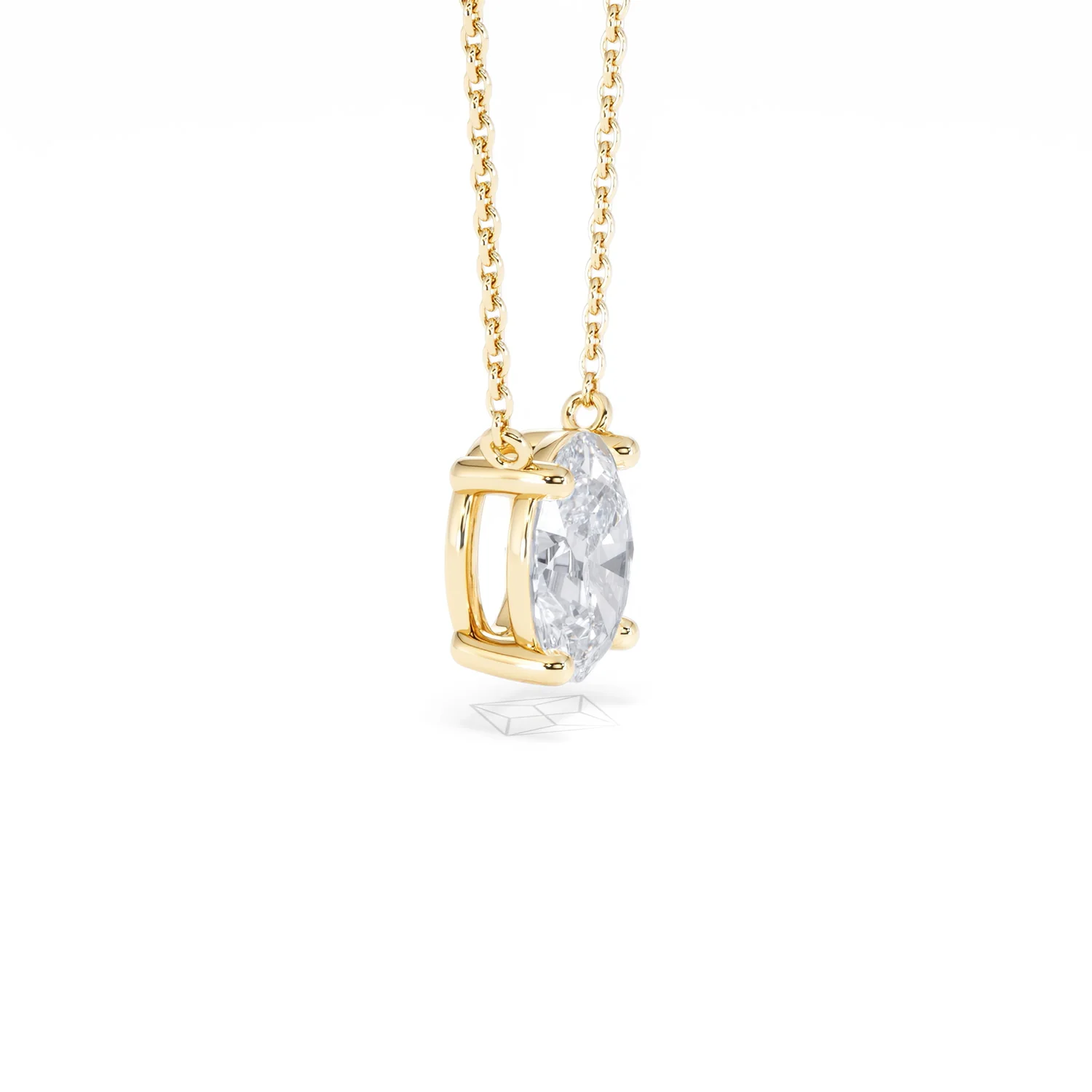 Wanderlust Floating Oval Cut Lab Diamond Solitaire Necklace 1.50ct H/SI in 9K Gold - Image 24