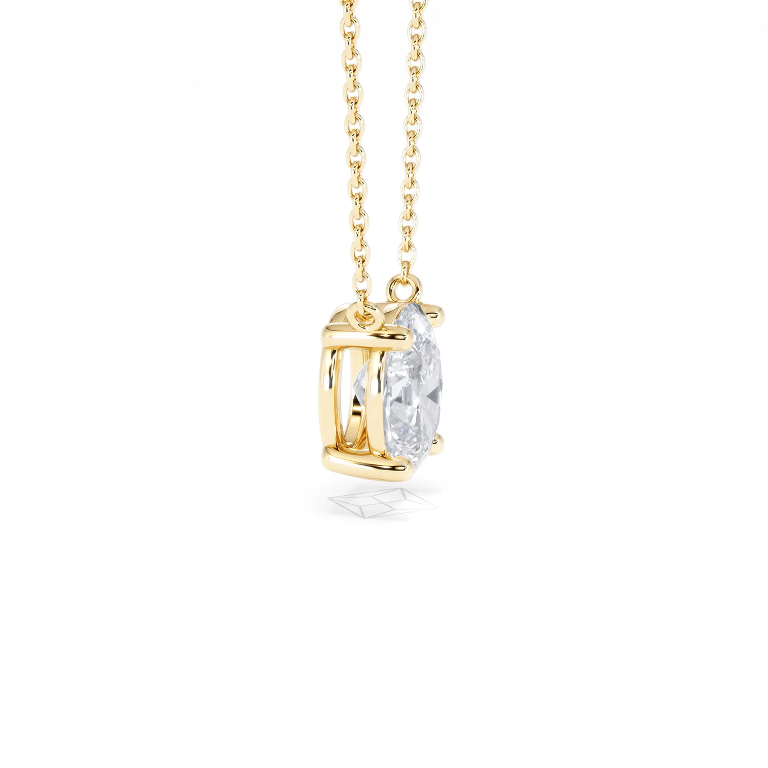 Wanderlust Floating Oval Cut Lab Diamond Solitaire Necklace 1.50ct H/SI in 9K Gold - Image 26