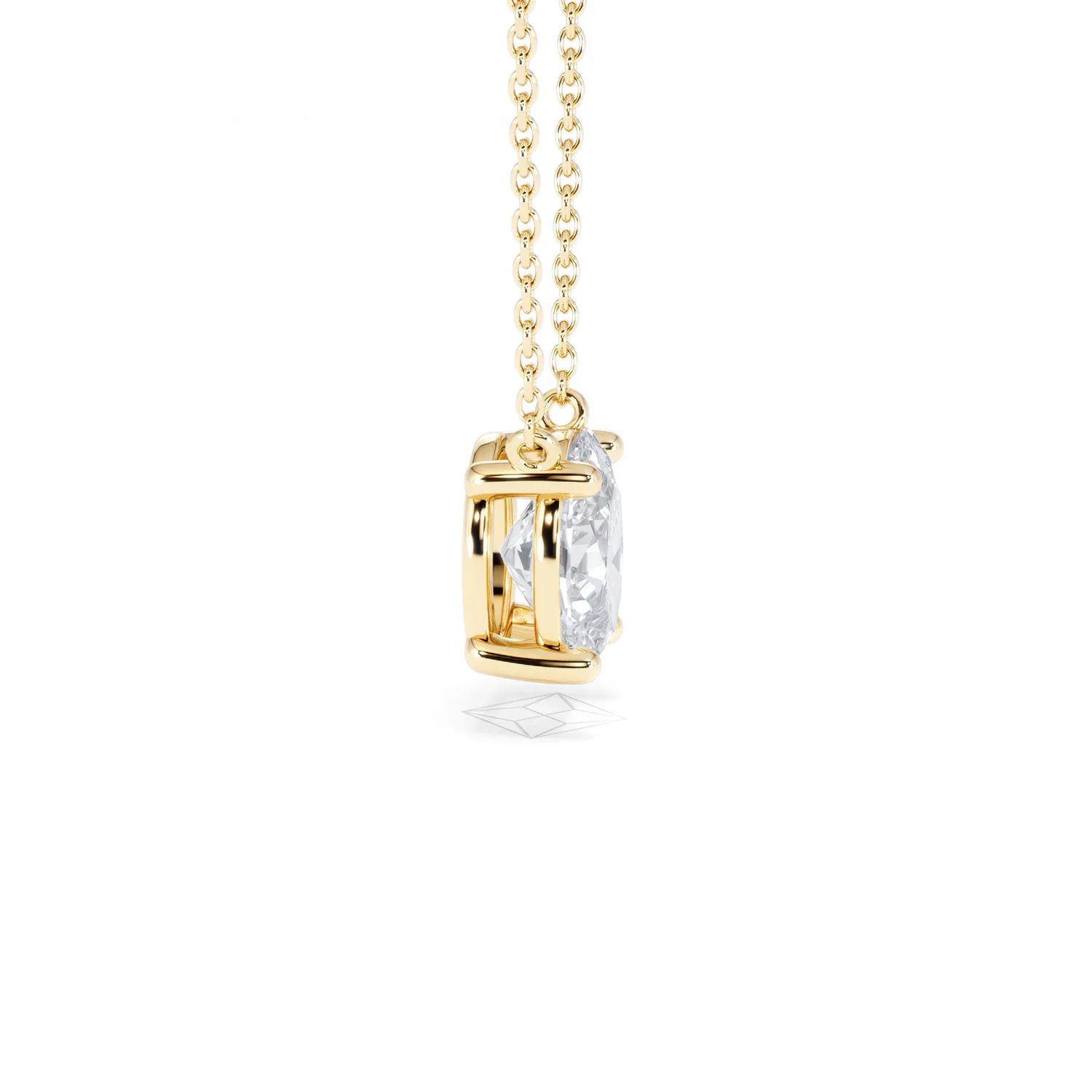 Wanderlust Floating Oval Cut Lab Diamond Solitaire Necklace 1.50ct H/SI in 9K Gold - Image 28