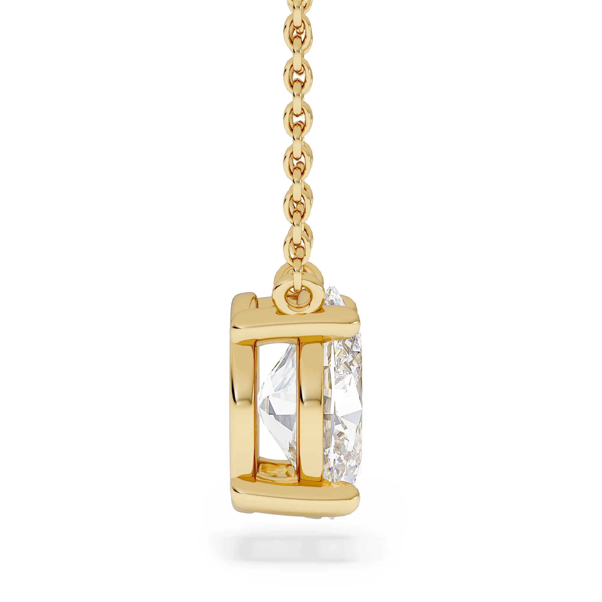 Wanderlust Floating Oval Cut Lab Diamond Solitaire Necklace 1.50ct H/SI in 9K Gold - Image 3