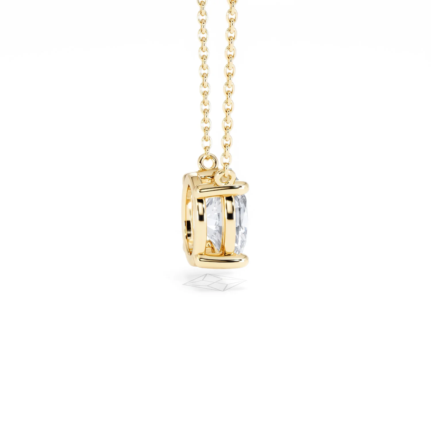 Wanderlust Floating Oval Cut Lab Diamond Solitaire Necklace 1.50ct H/SI in 9K Gold - Image 33