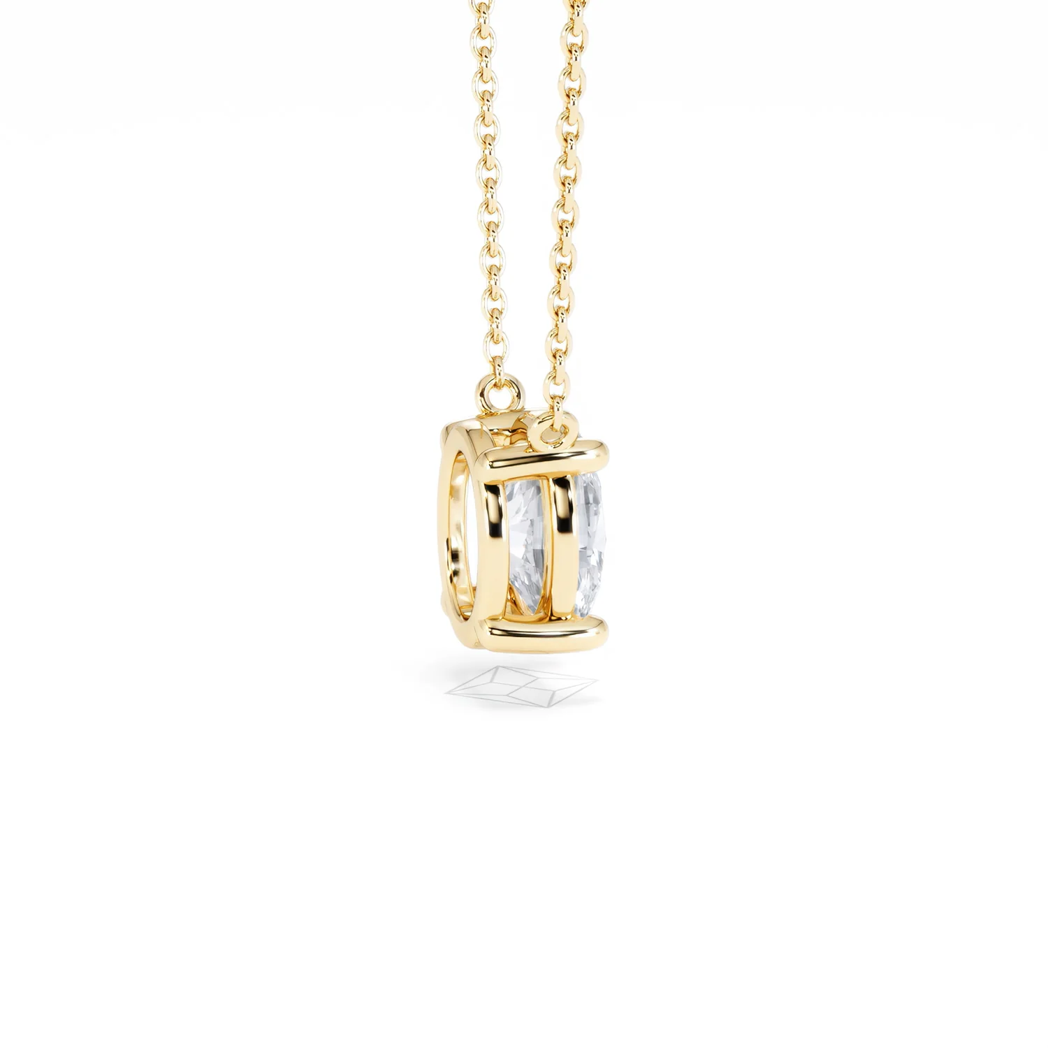 Wanderlust Floating Oval Cut Lab Diamond Solitaire Necklace 1.50ct H/SI in 9K Gold - Image 34