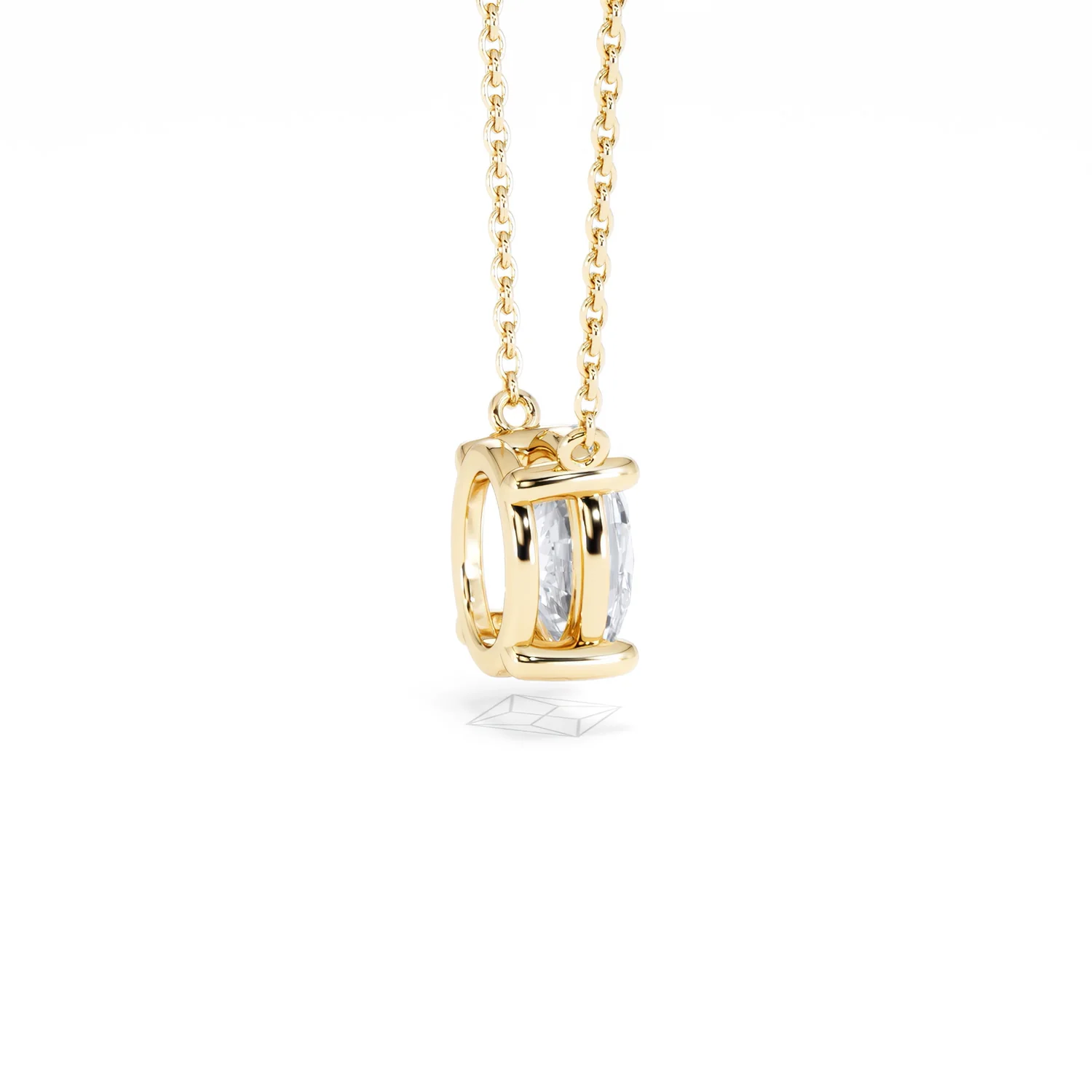 Wanderlust Floating Oval Cut Lab Diamond Solitaire Necklace 1.50ct H/SI in 9K Gold - Image 35