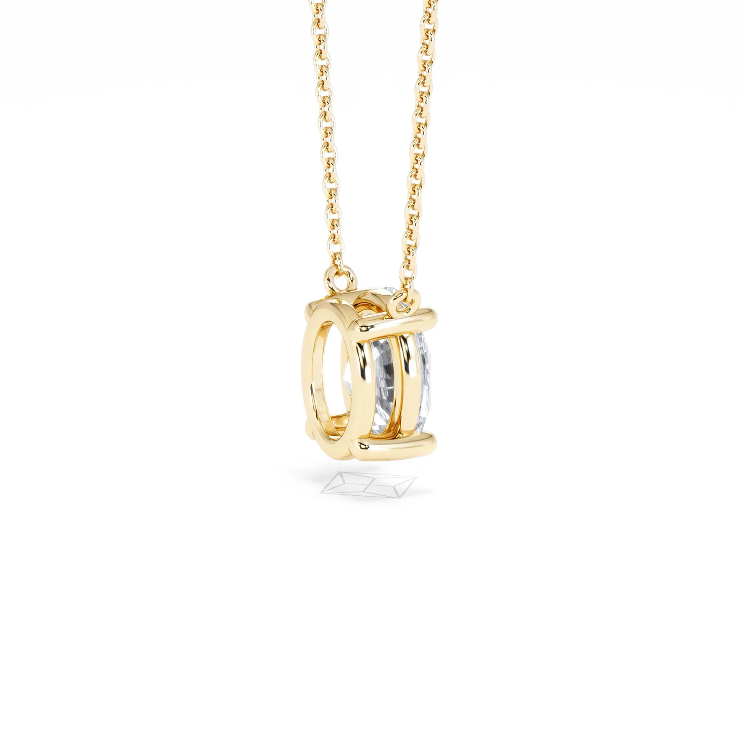 Wanderlust Floating Oval Cut Lab Diamond Solitaire Necklace 1.50ct H/SI in 9K Gold - Image 37