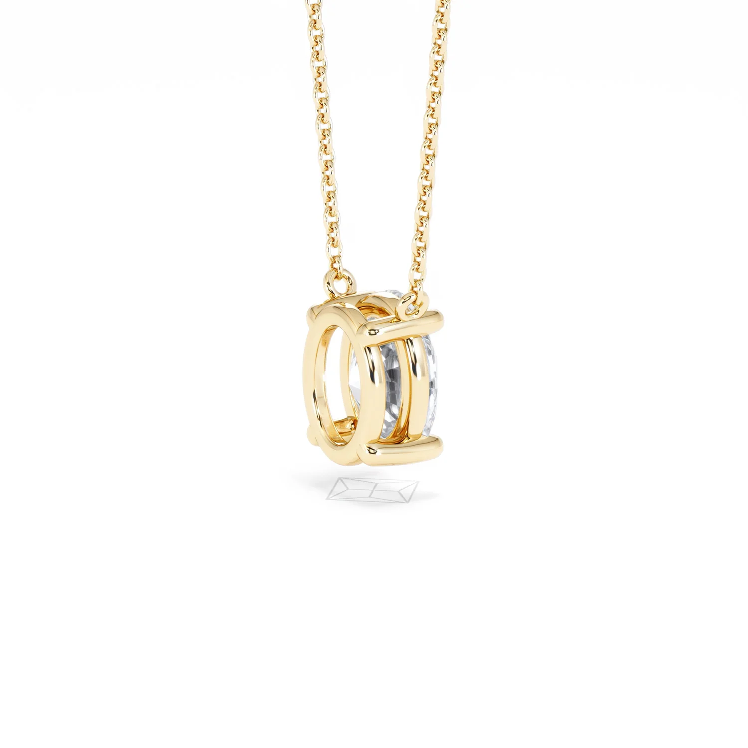 Wanderlust Floating Oval Cut Lab Diamond Solitaire Necklace 1.50ct H/SI in 9K Gold - Image 38