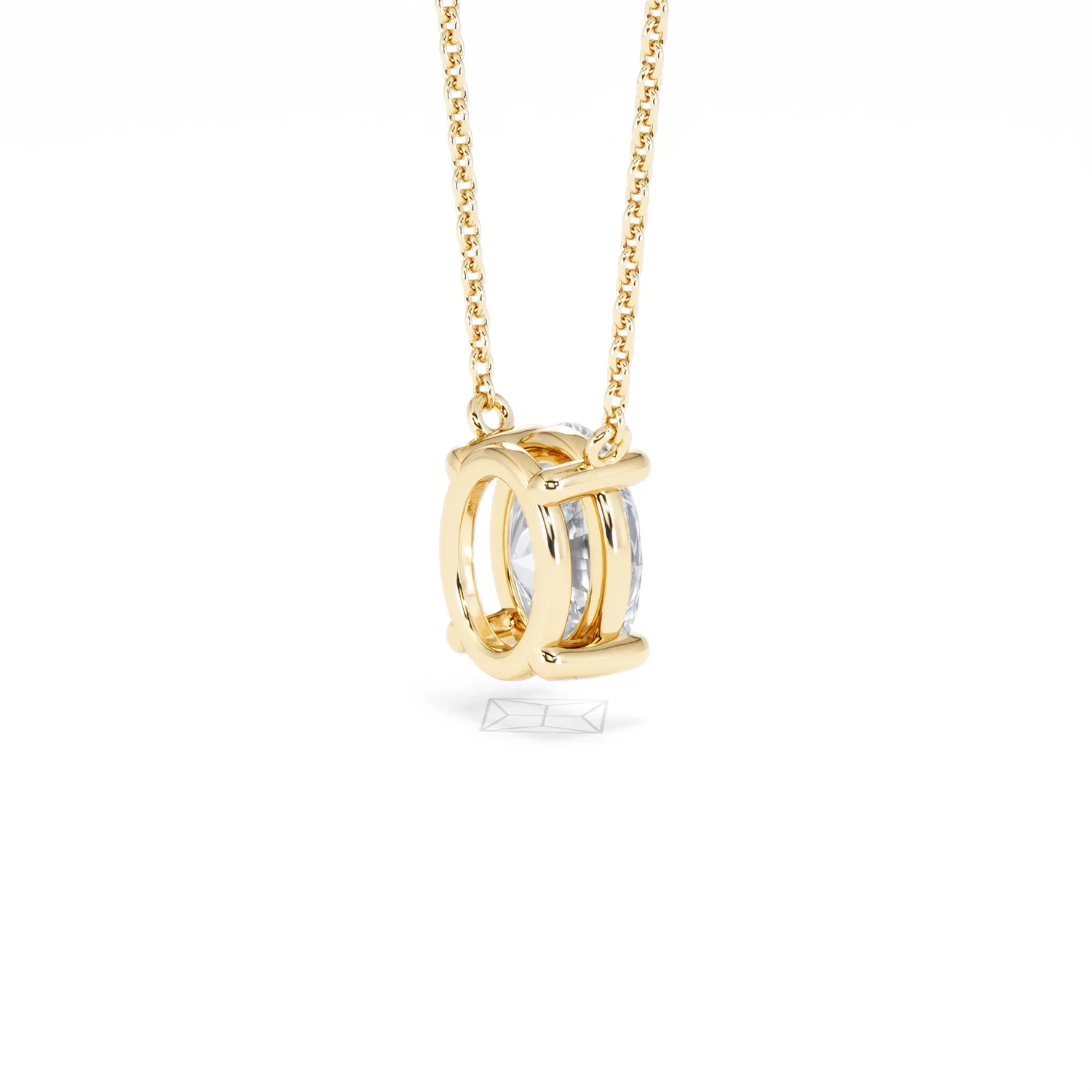Wanderlust Floating Oval Cut Lab Diamond Solitaire Necklace 1.50ct H/SI in 9K Gold - Image 39