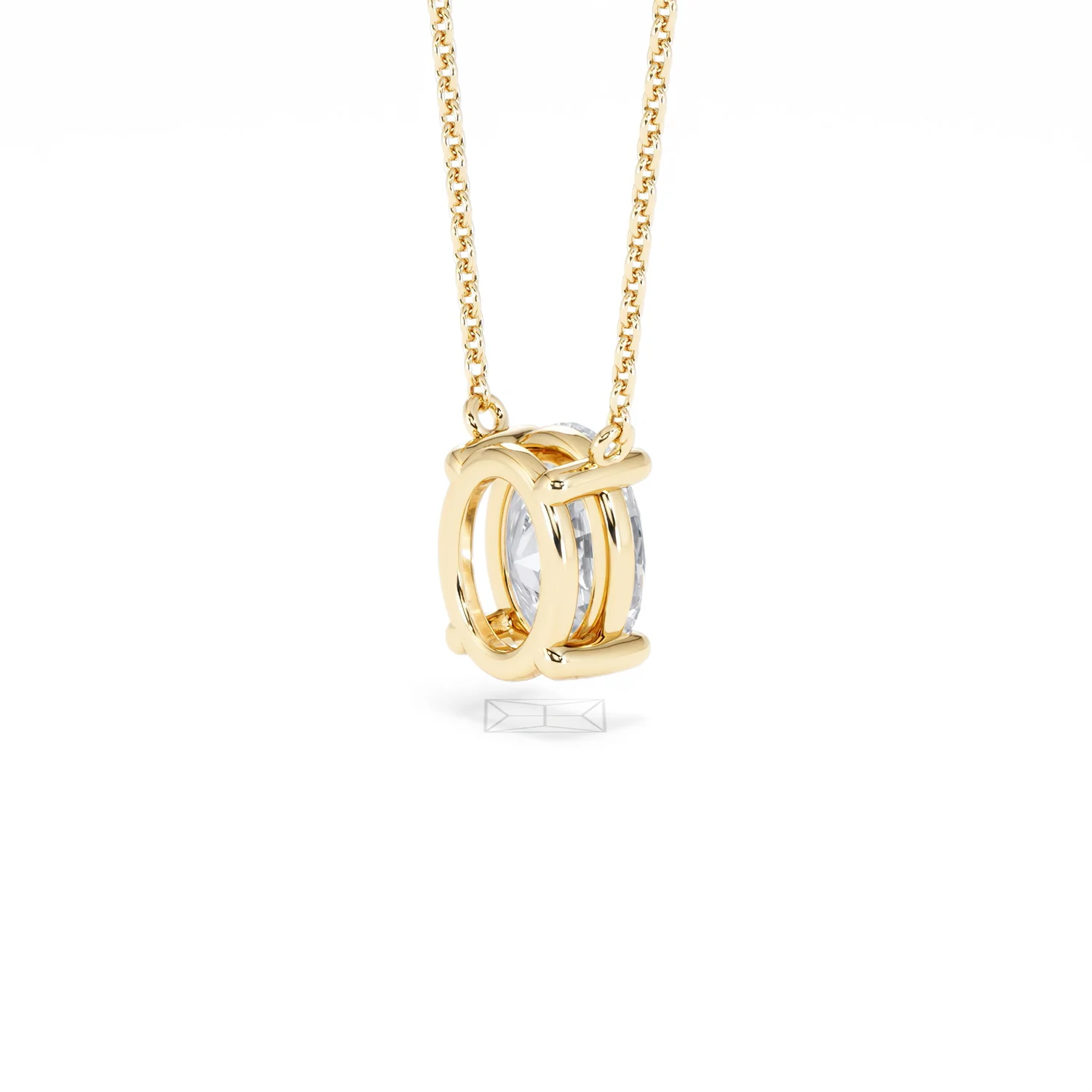 Wanderlust Floating Oval Cut Lab Diamond Solitaire Necklace 1.50ct H/SI in 9K Gold - Image 40