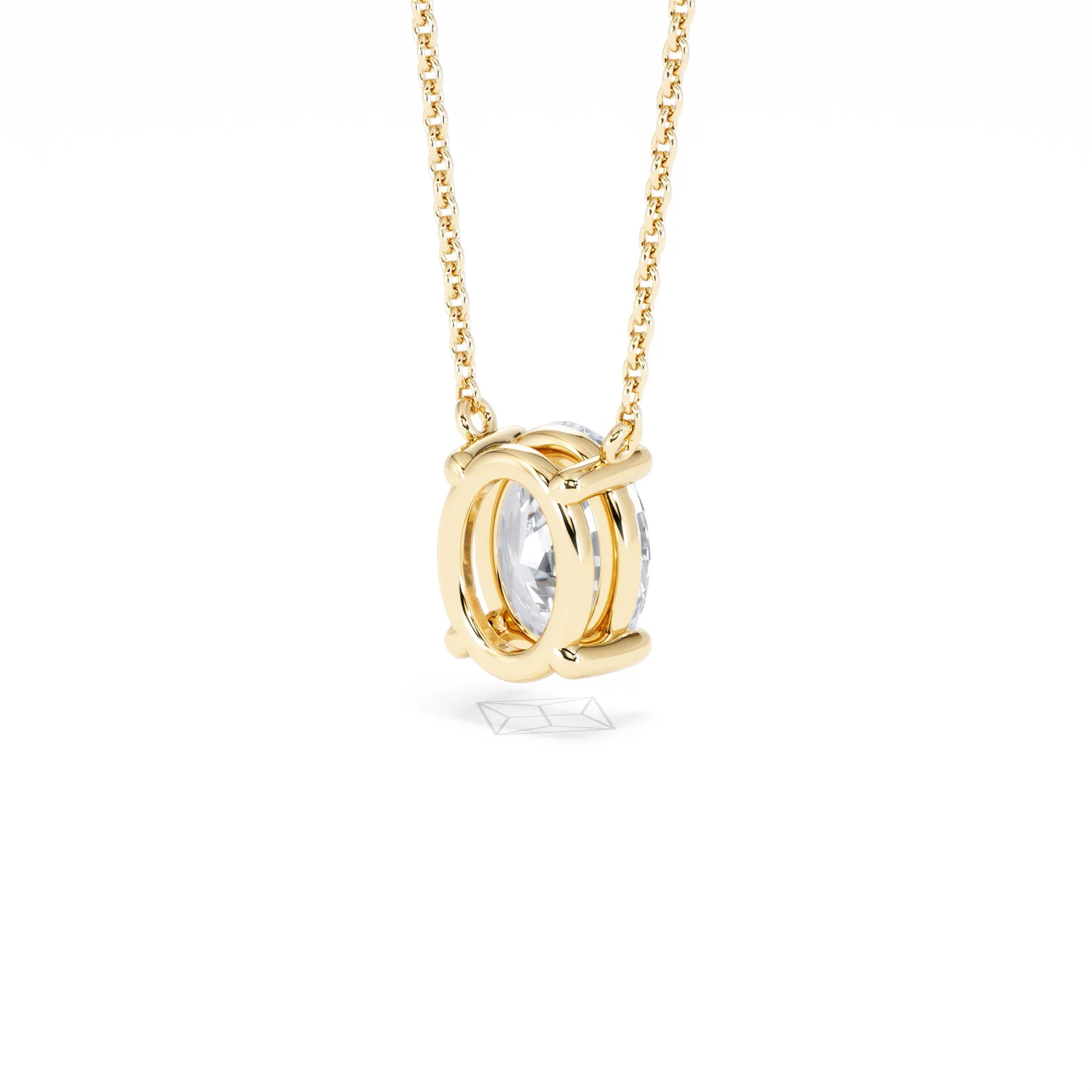 Wanderlust Floating Oval Cut Lab Diamond Solitaire Necklace 1.50ct H/SI in 9K Gold - Image 42