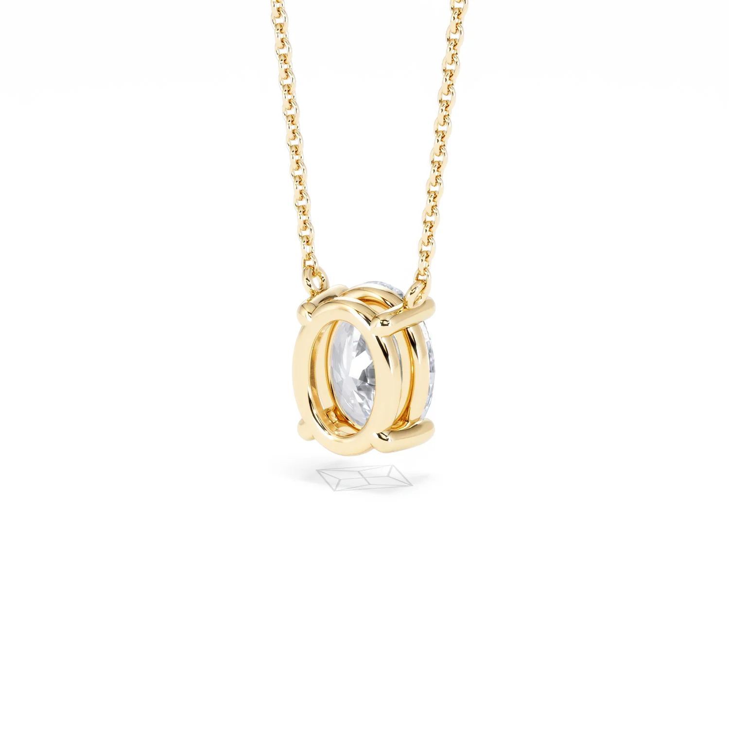 Wanderlust Floating Oval Cut Lab Diamond Solitaire Necklace 1.50ct H/SI in 9K Gold - Image 43