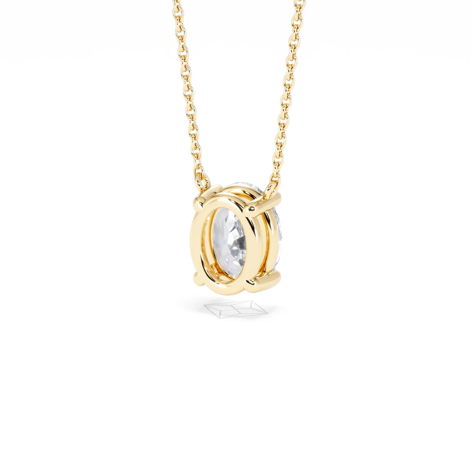 Wanderlust Floating Oval Cut Lab Diamond Solitaire Necklace 1.50ct H/SI in 9K Gold - Image 44