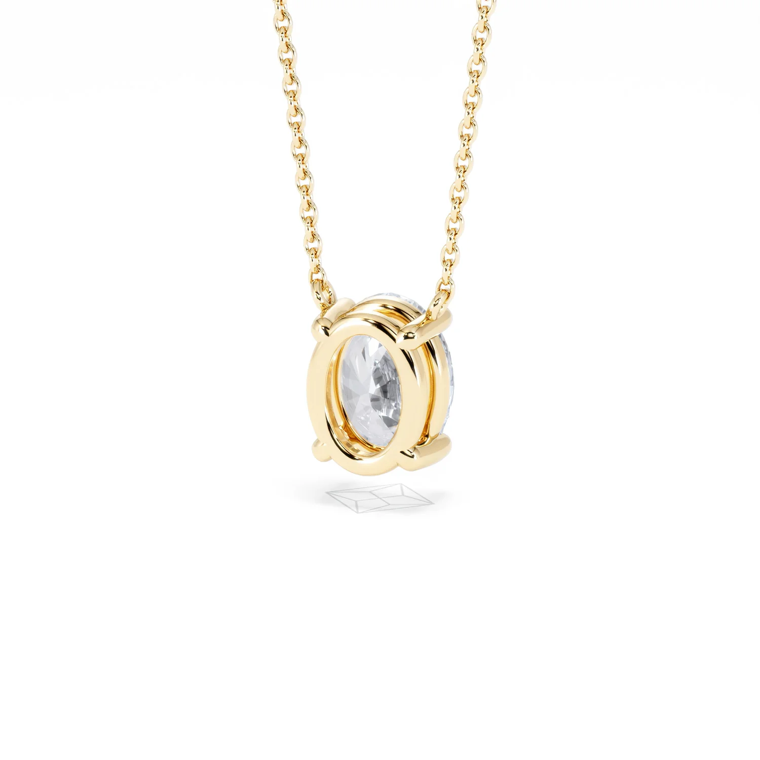 Wanderlust Floating Oval Cut Lab Diamond Solitaire Necklace 1.50ct H/SI in 9K Gold - Image 45