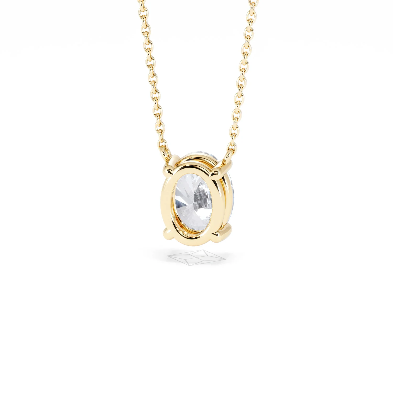 Wanderlust Floating Oval Cut Lab Diamond Solitaire Necklace 1.50ct H/SI in 9K Gold - Image 47